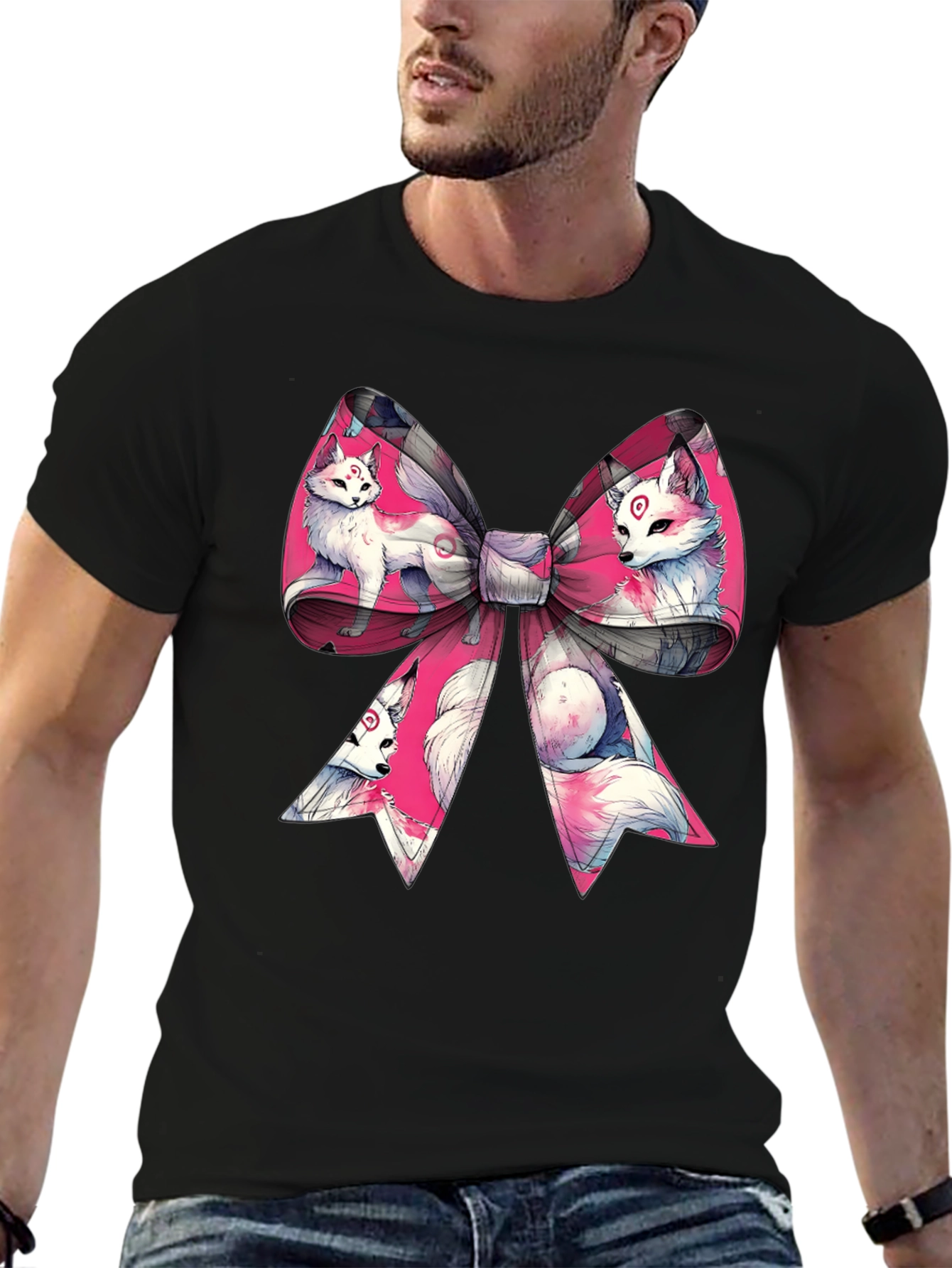Fox Bow T-Shirt - Anime Style