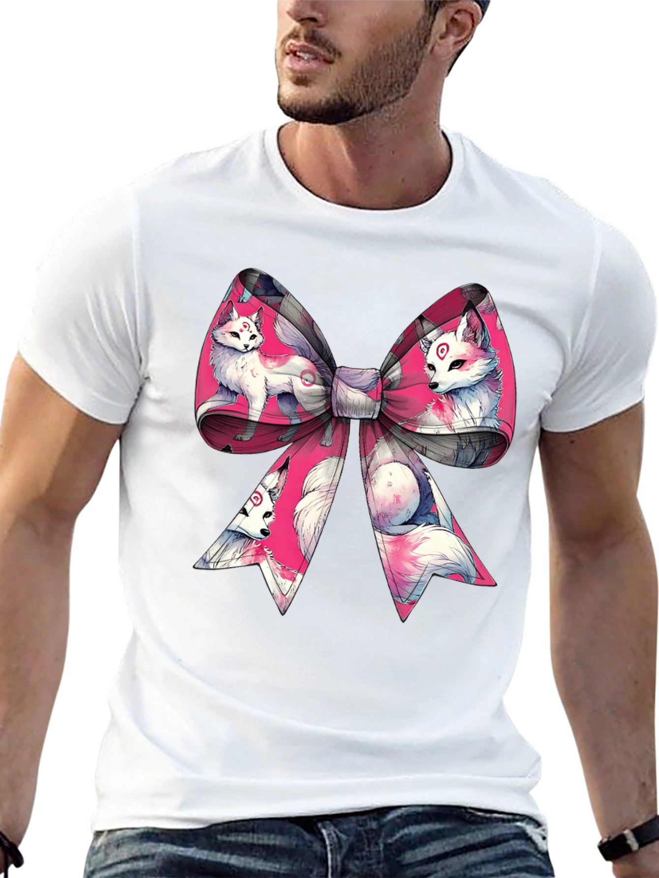 Fox Bow T-Shirt - Anime Style