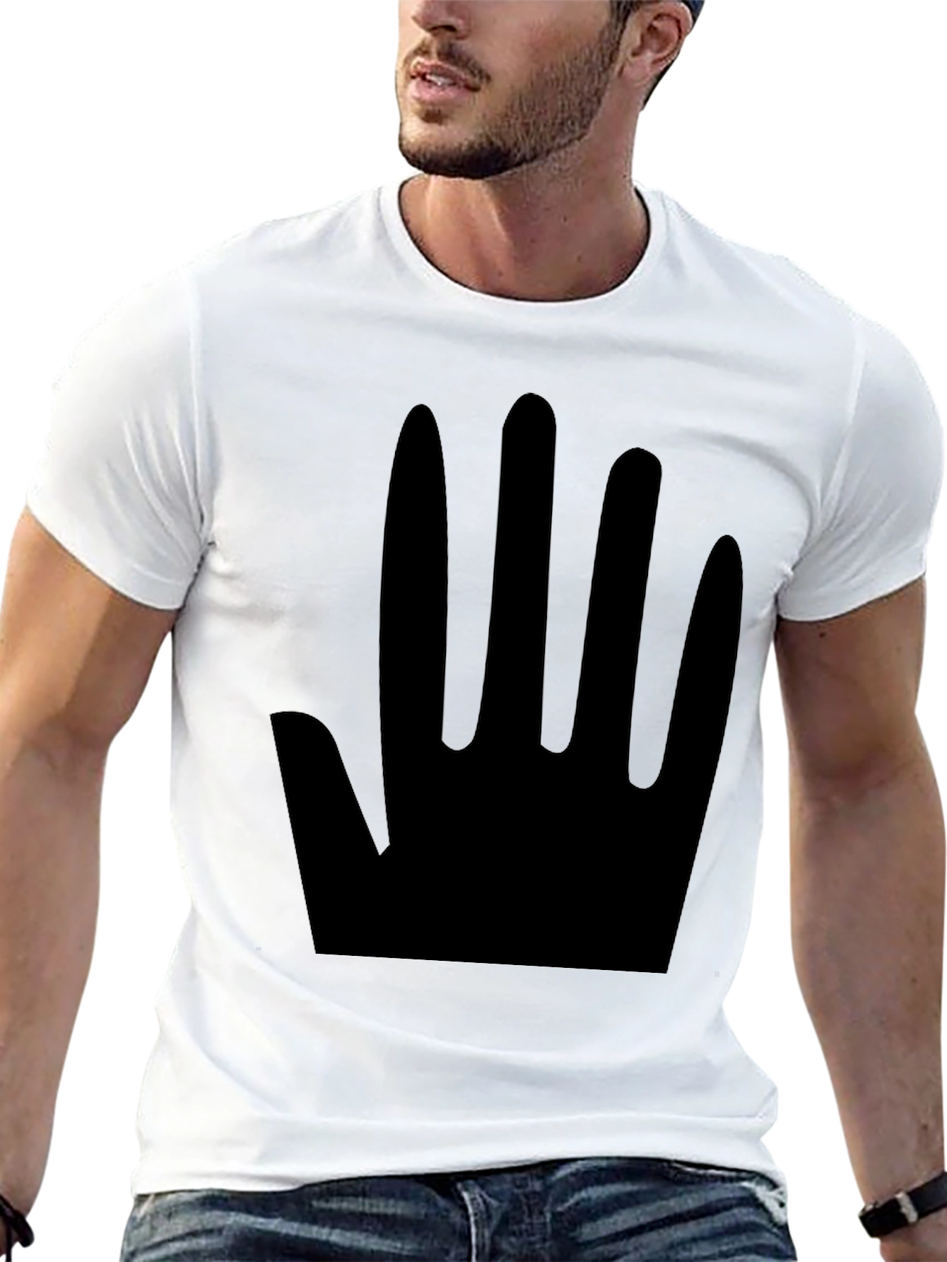 Minimalist Black Hand Print T-Shirt