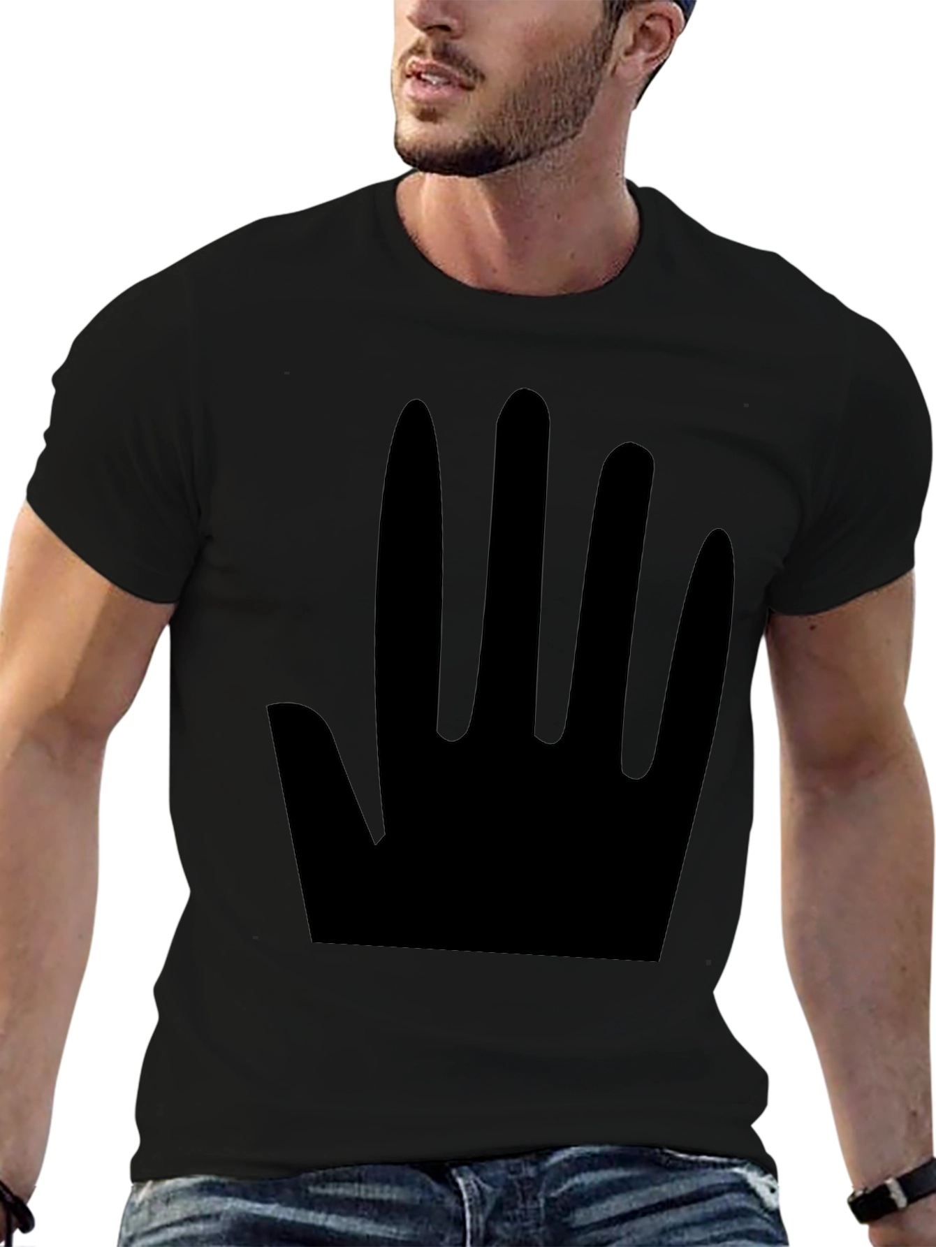 Minimalist Black Hand Print T-Shirt