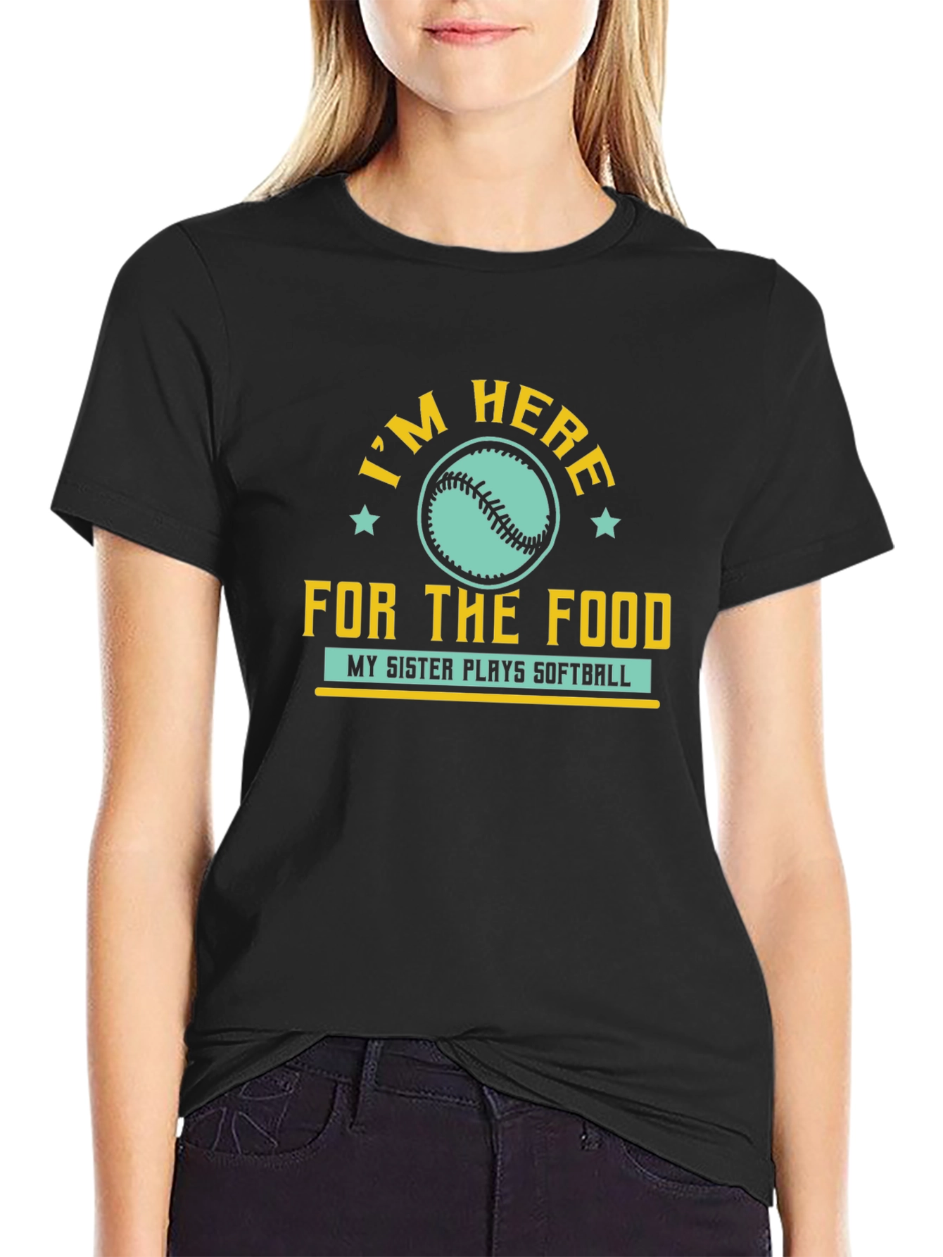 Im Here for the Food Softball T-Shirt
