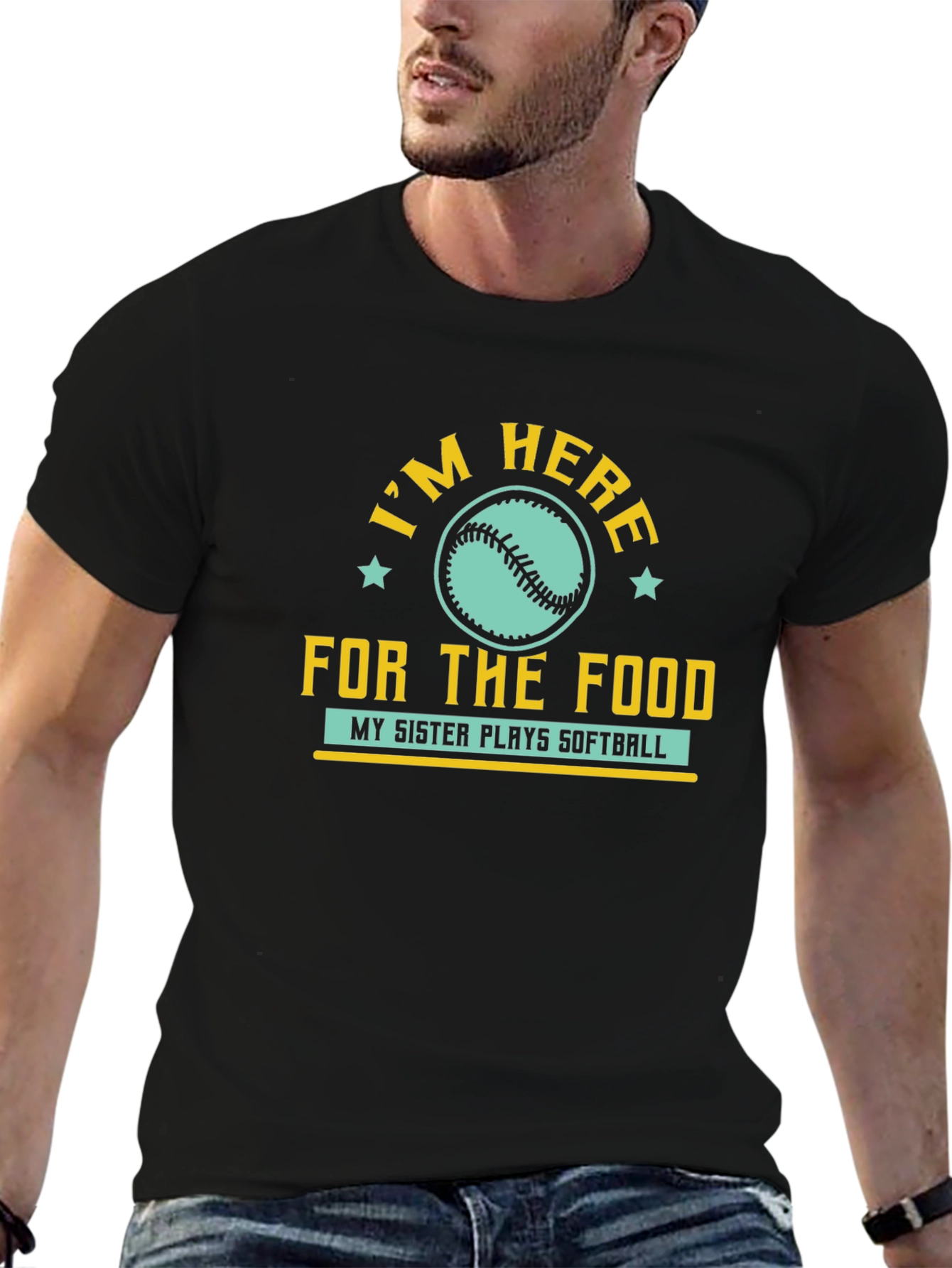 Im Here for the Food Softball T-Shirt