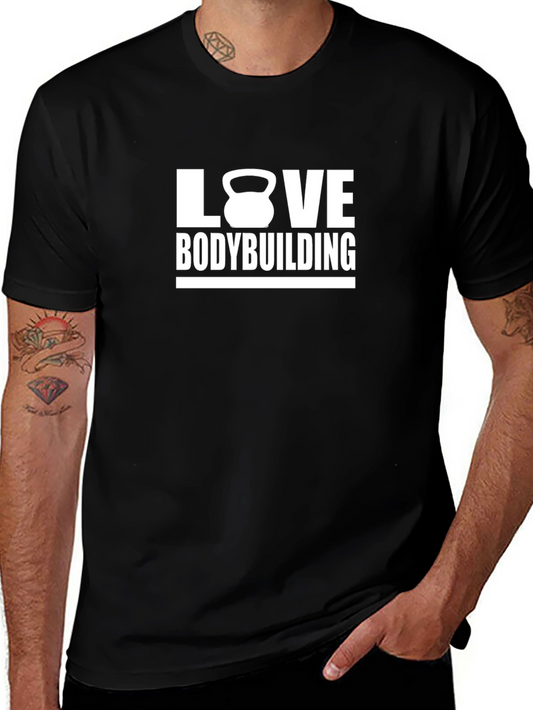 Love Bodybuilding Black T-Shirt Gym Motivation