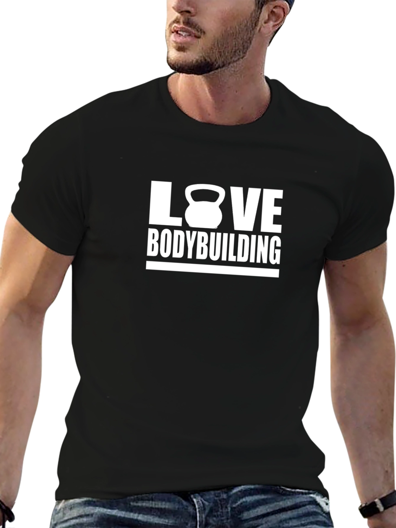 Love Bodybuilding Black T-Shirt Gym Motivation