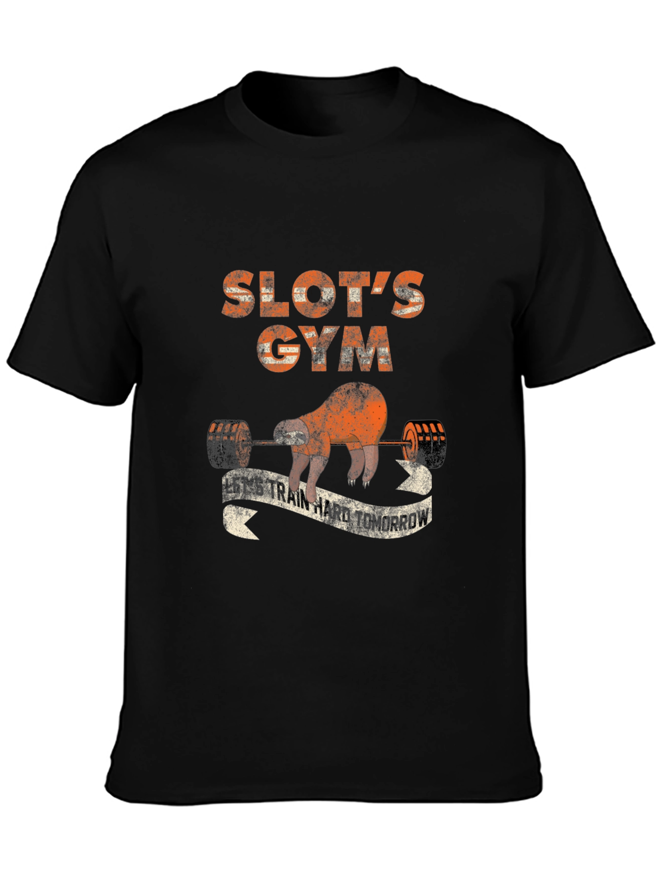 Sloths Gym Black Graphic T-Shirt