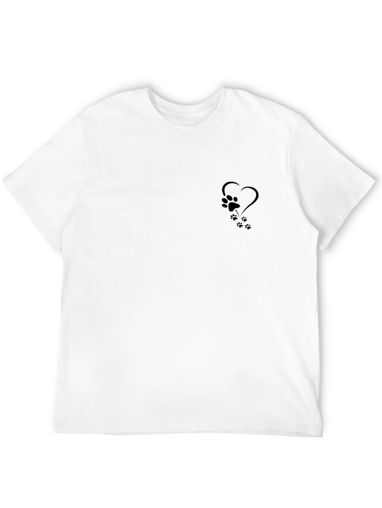 Black Paw Print Heart T-Shirt