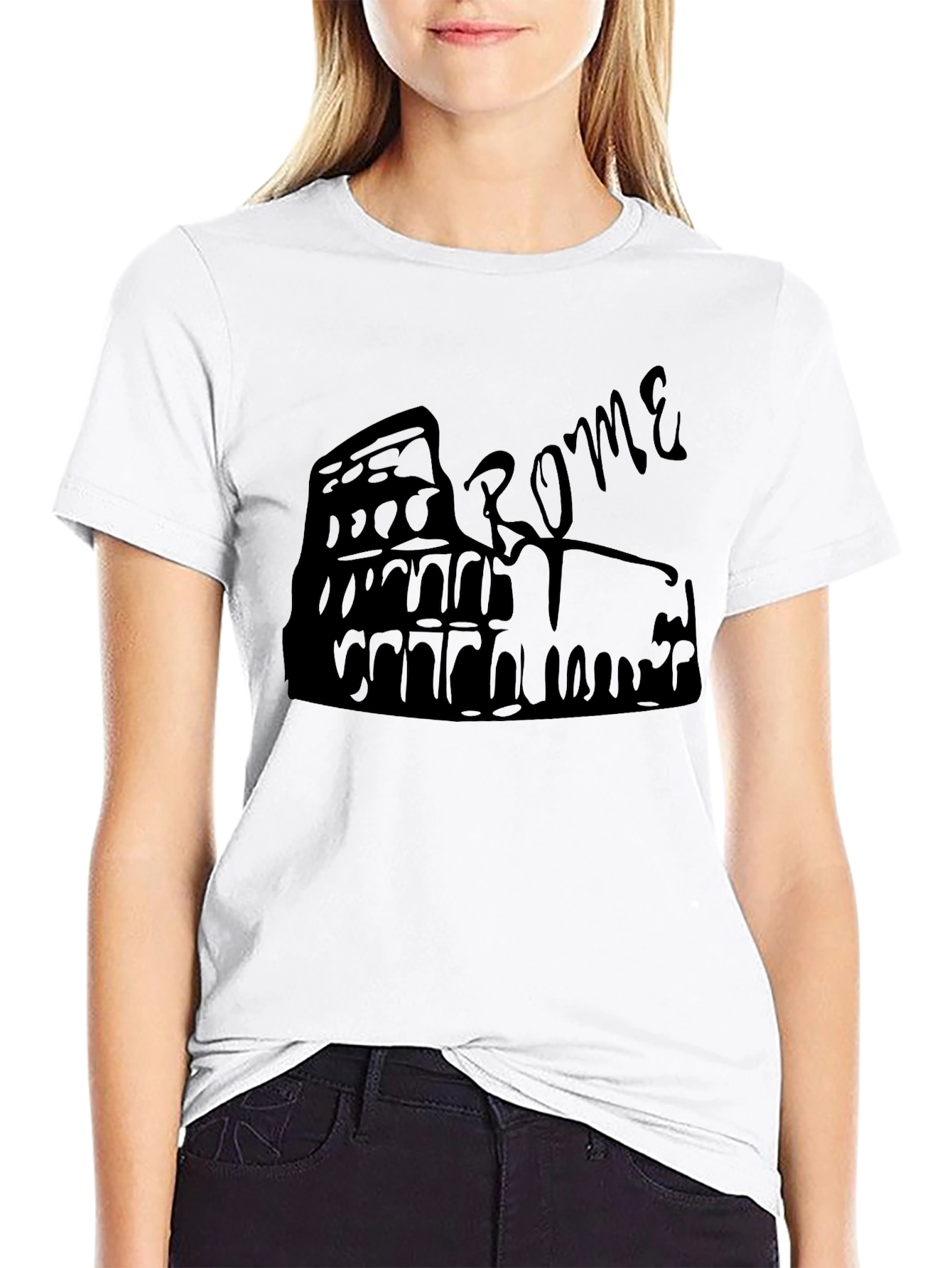 Rome Colosseum Graphic Tee - Black