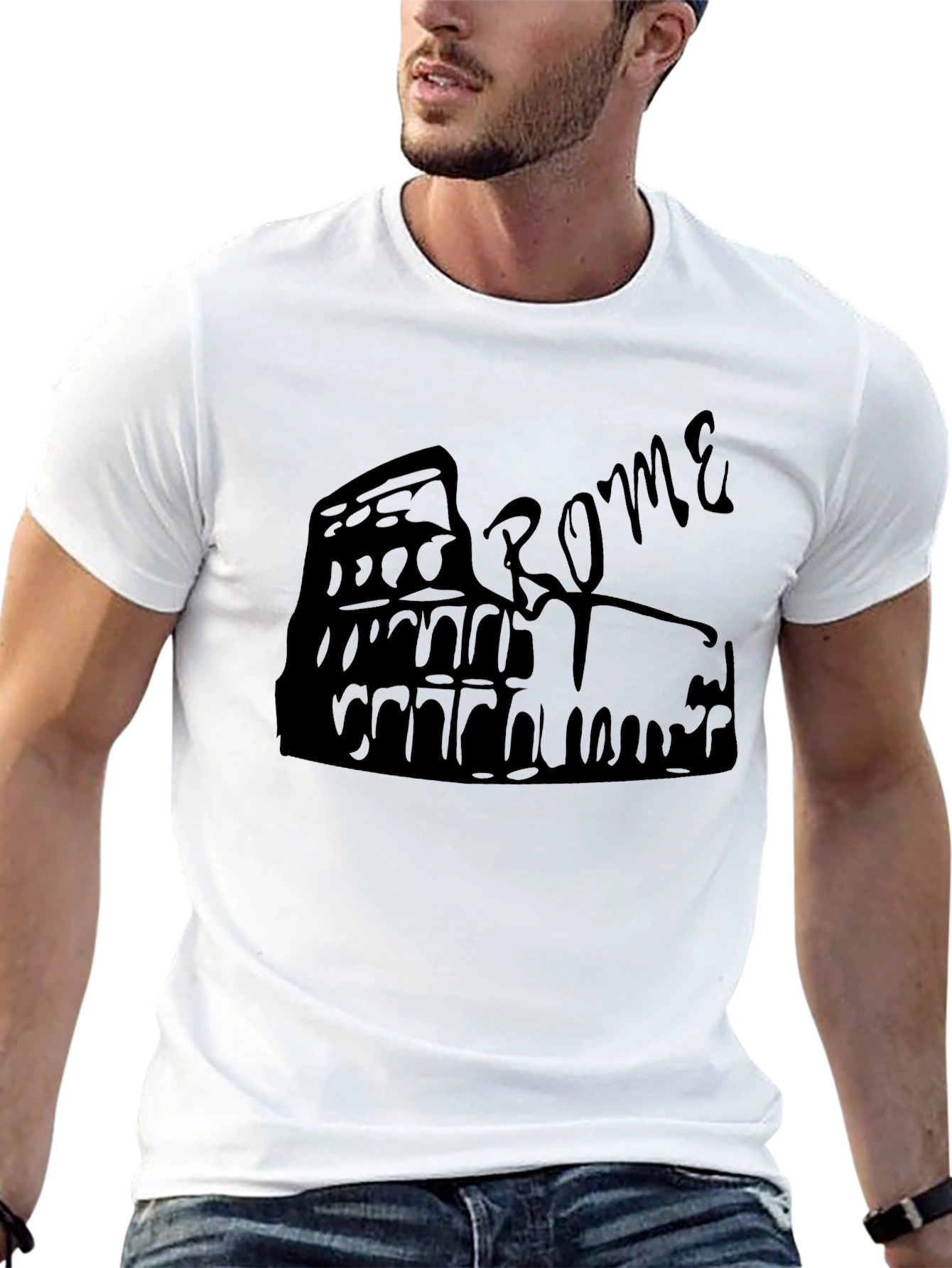 Rome Colosseum Graphic Tee - Black
