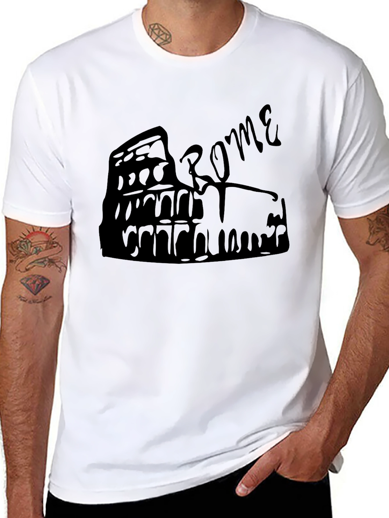 Rome Colosseum Graphic Tee - Black