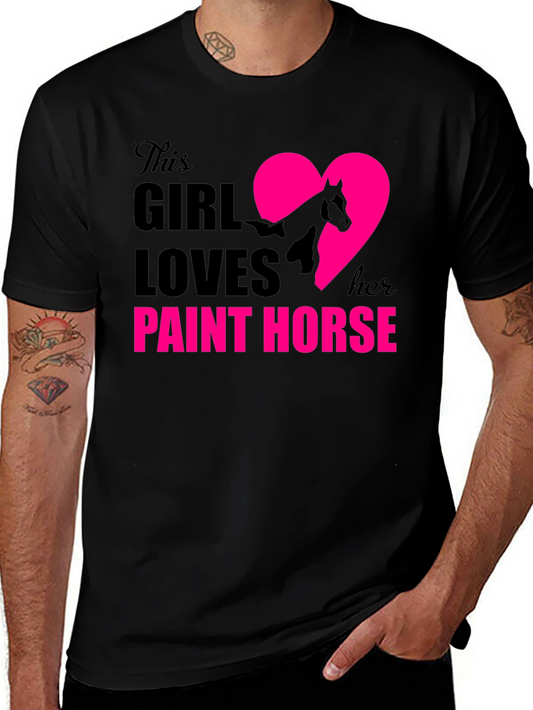 Girl Loves Paint Horse T-Shirt