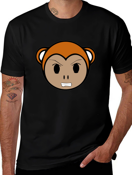 Angry Monkey Cartoon Black T-Shirt