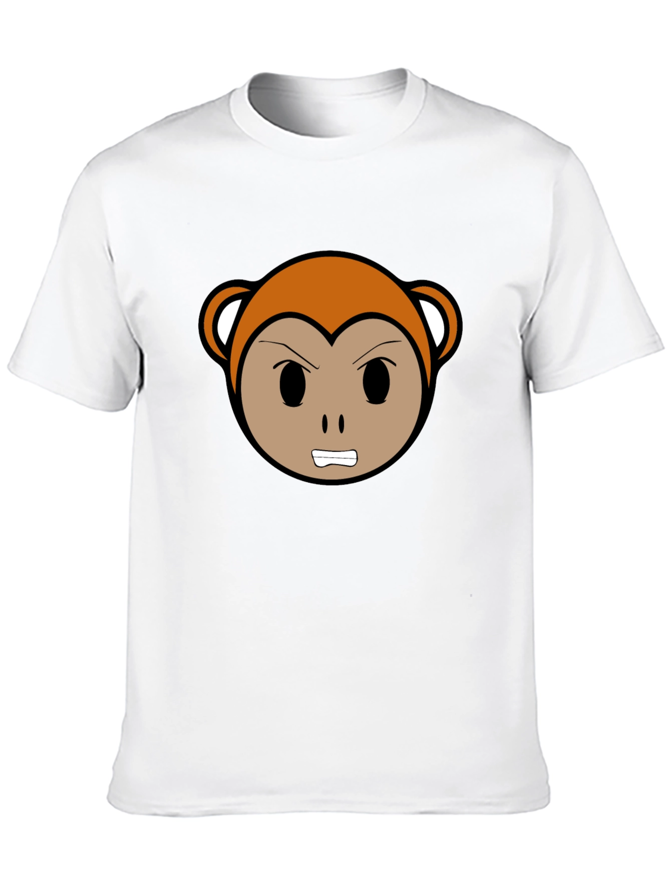 Angry Monkey Cartoon Black T-Shirt