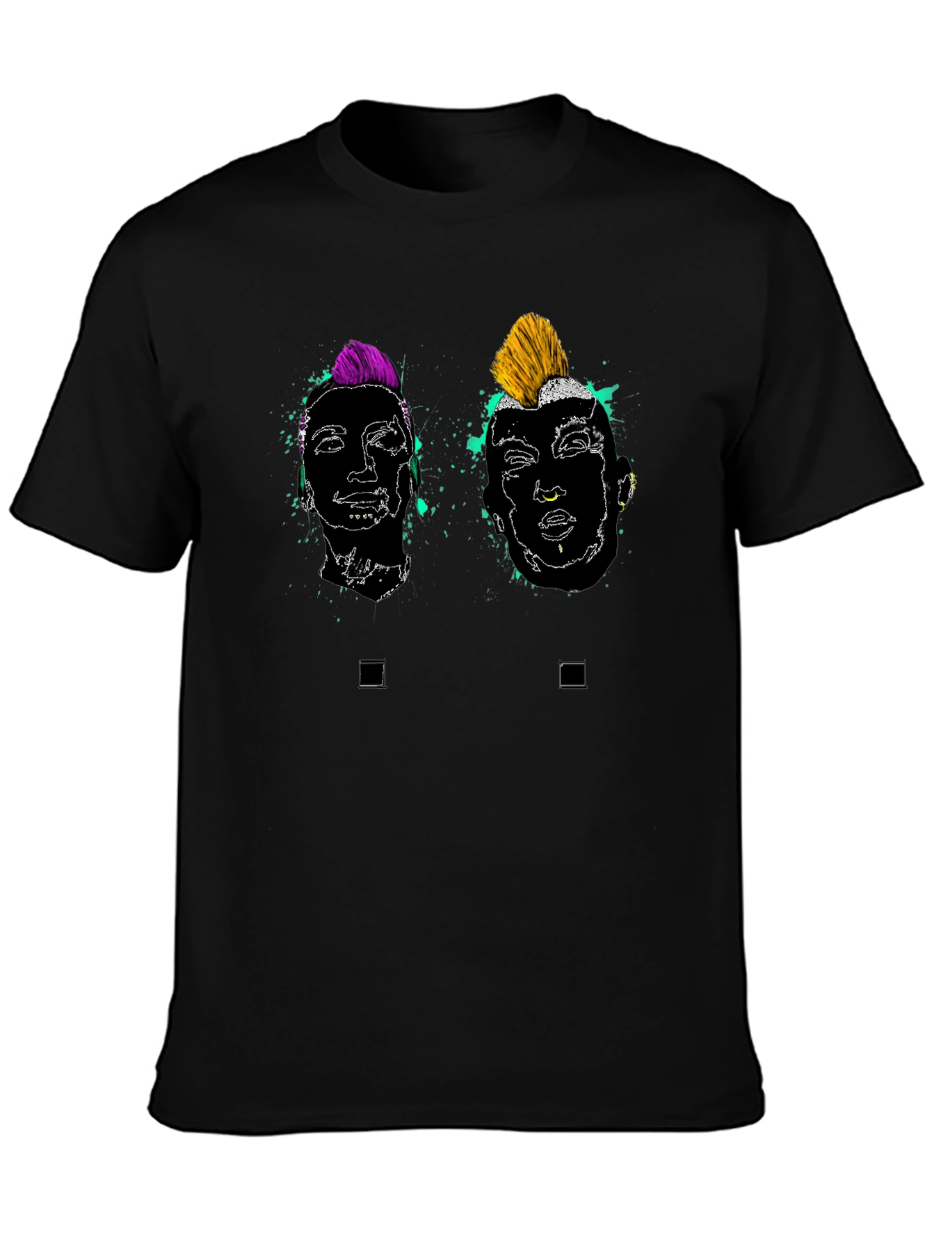 Punk Rock Art Black Graphic Tee
