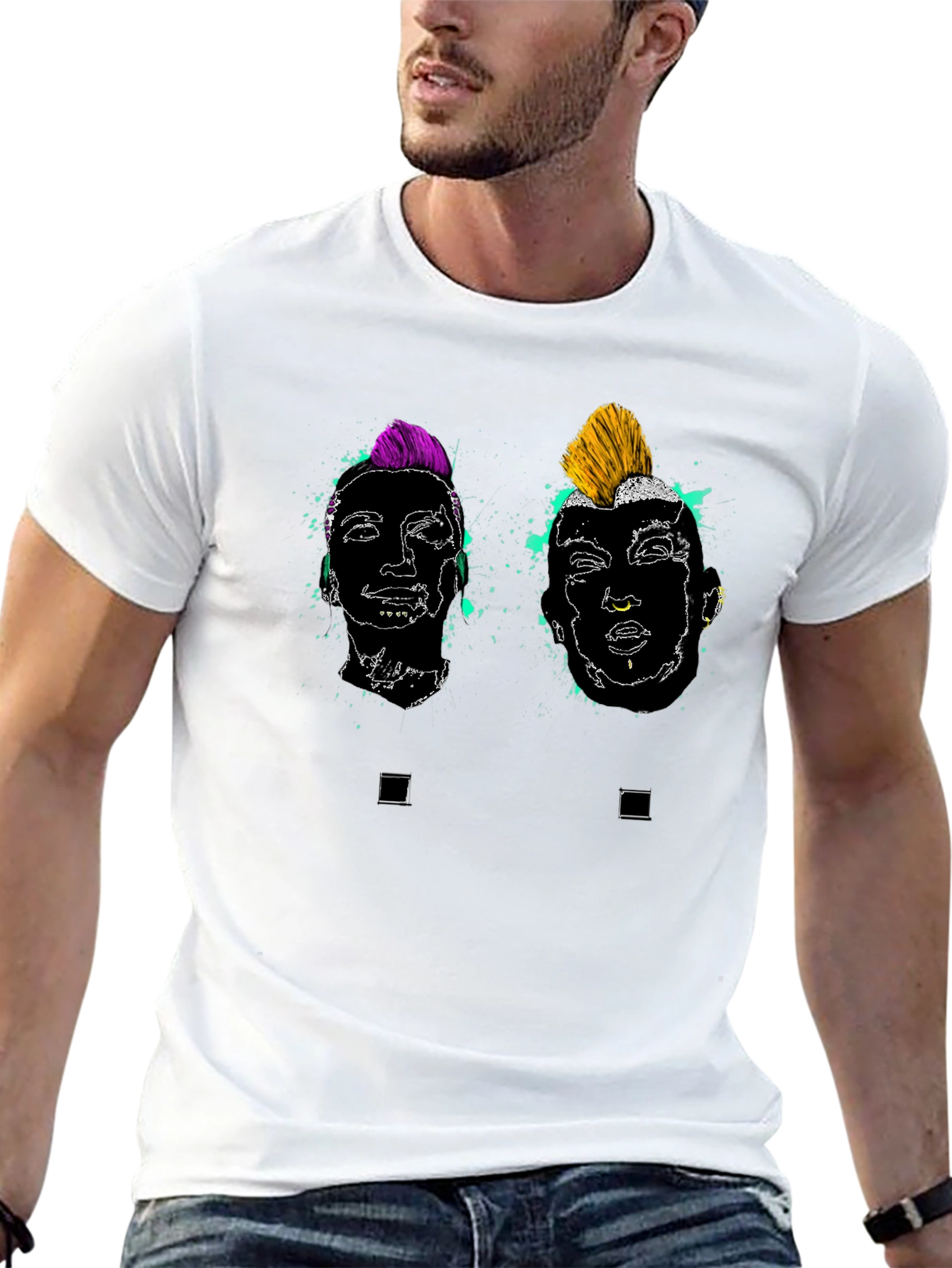 Punk Rock Art Black Graphic Tee