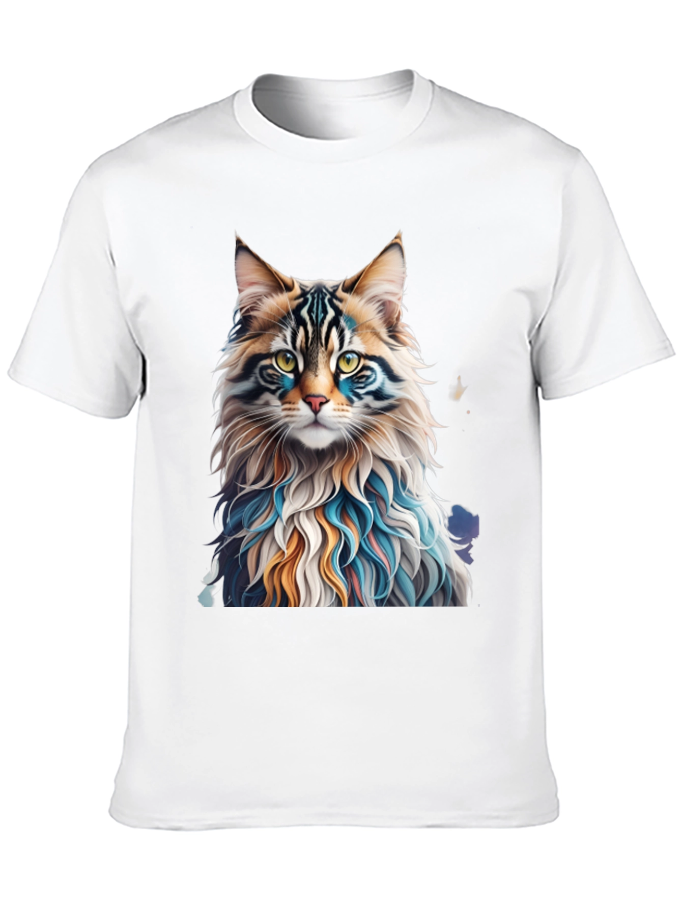 Artistic Cat Graphic Tee - Unique Design