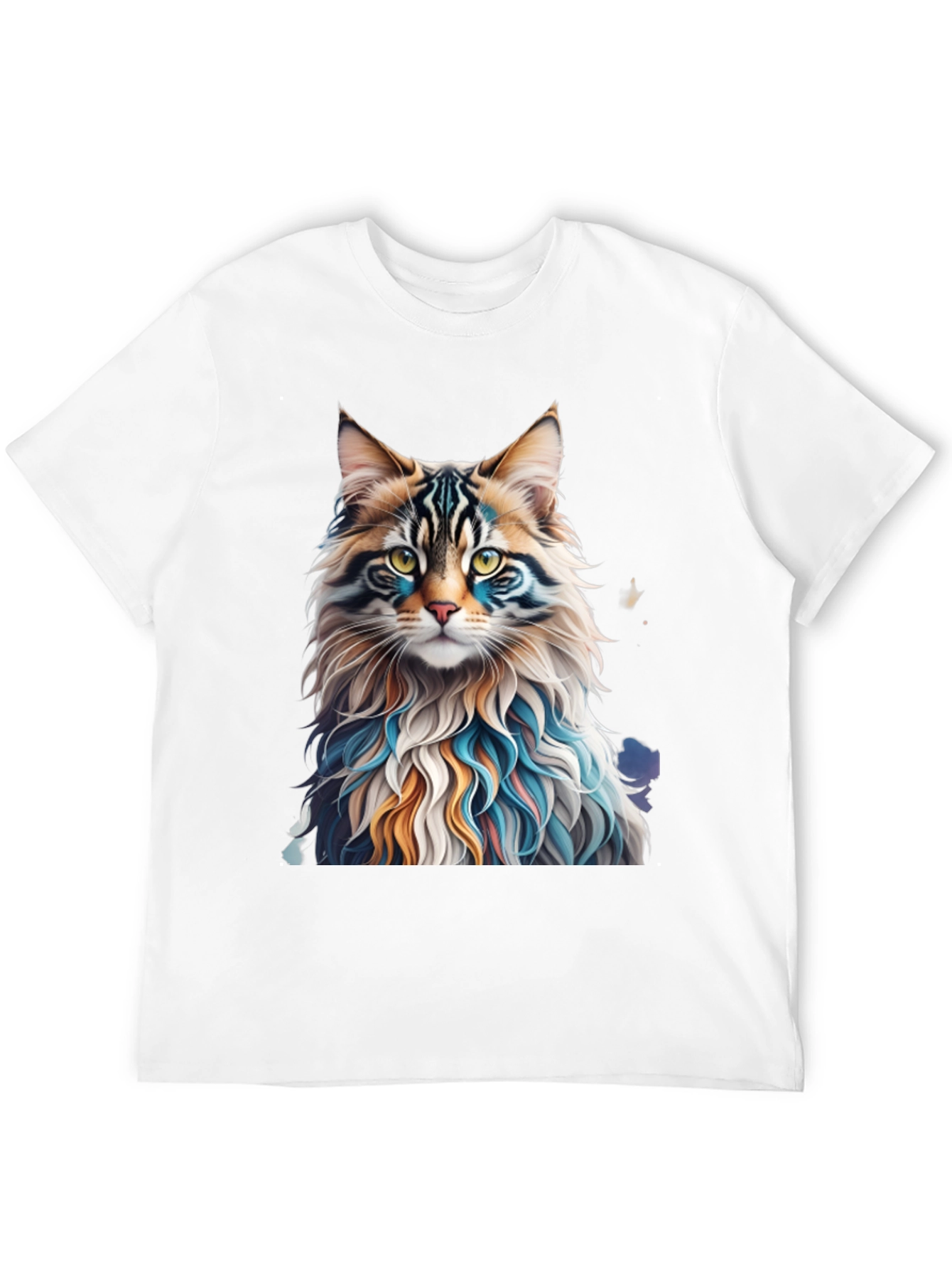 Artistic Cat Graphic Tee - Unique Design