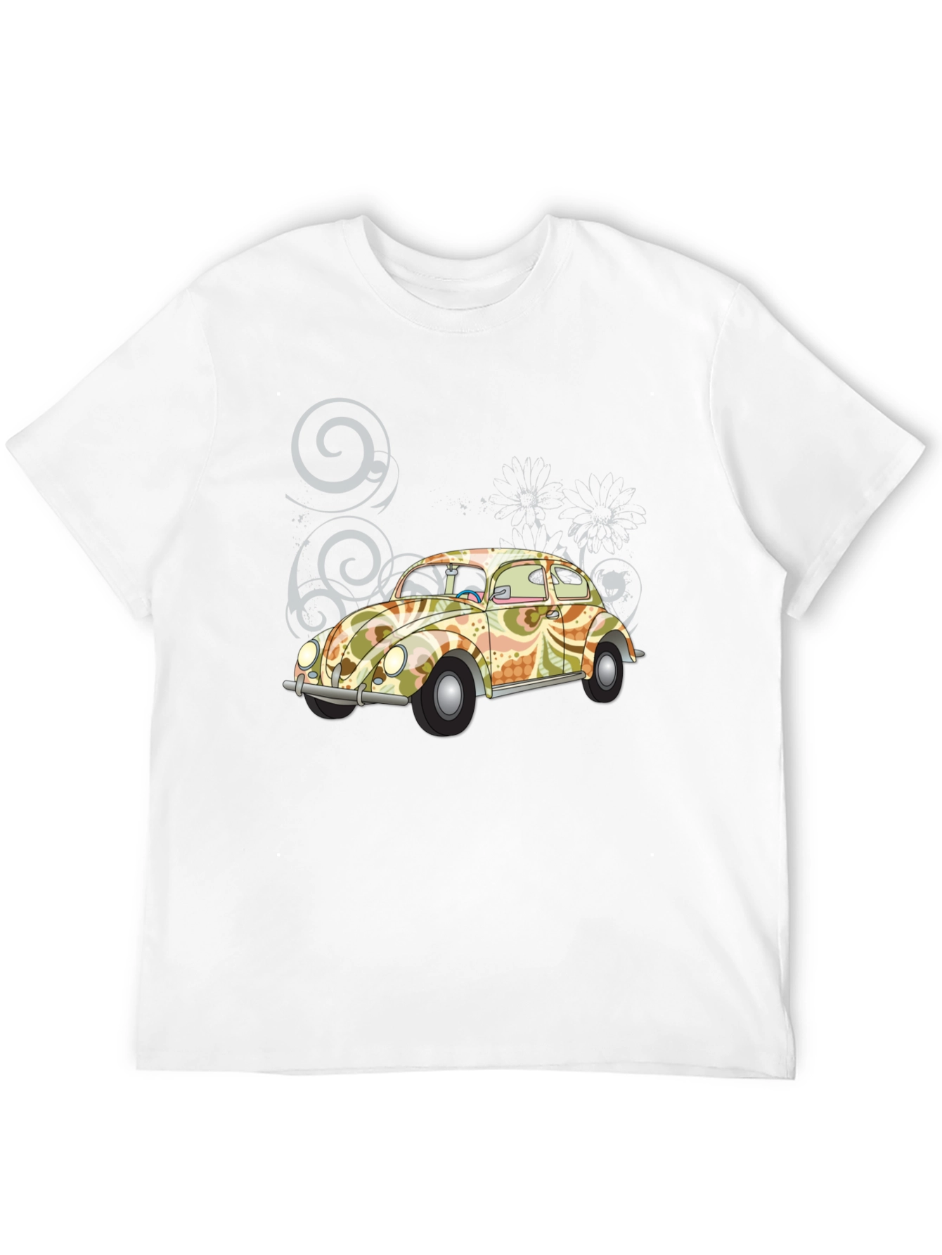 Retro VW Beetle Graphic Tee - Black Cotton T-Shirt