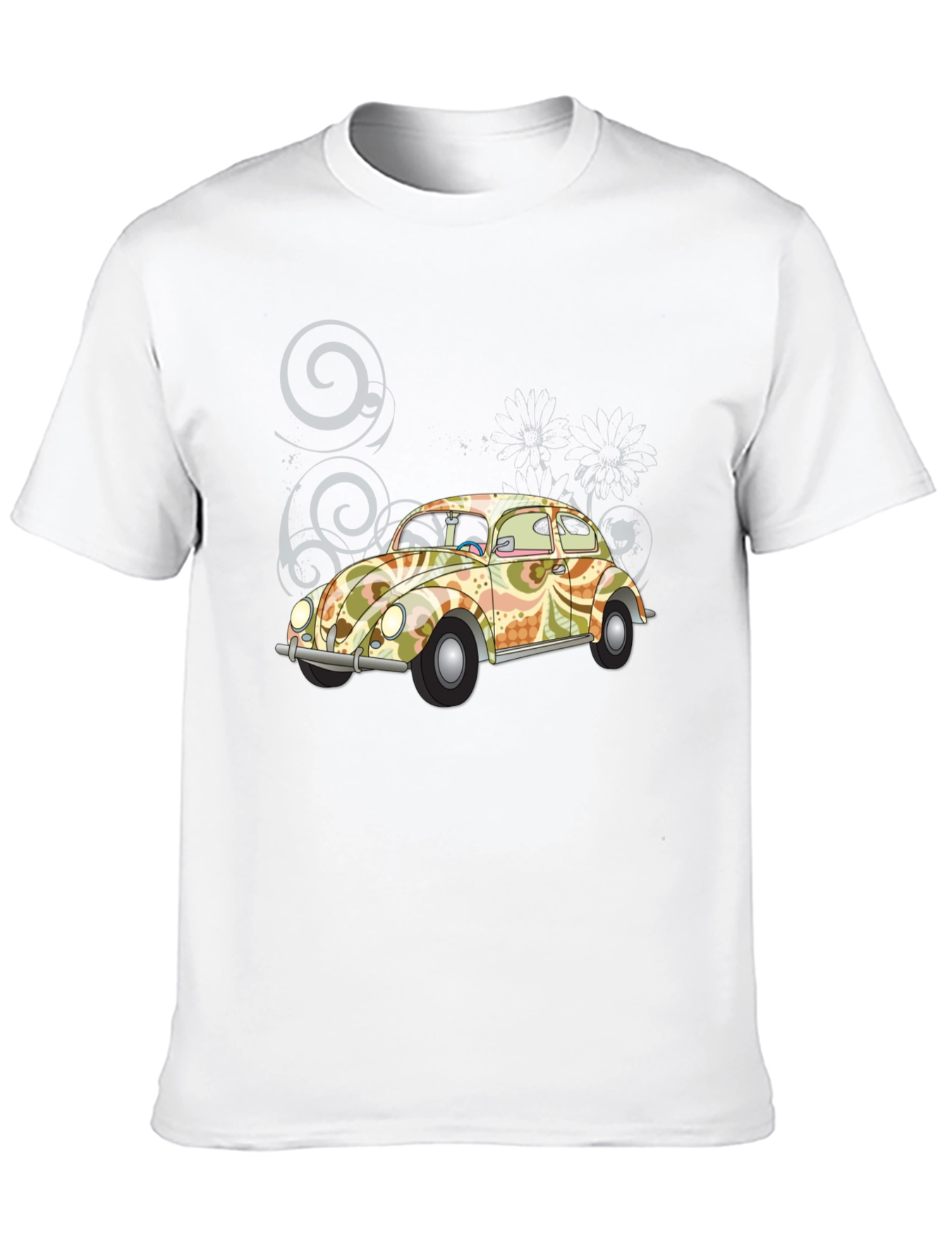 Retro VW Beetle Graphic Tee - Black Cotton T-Shirt
