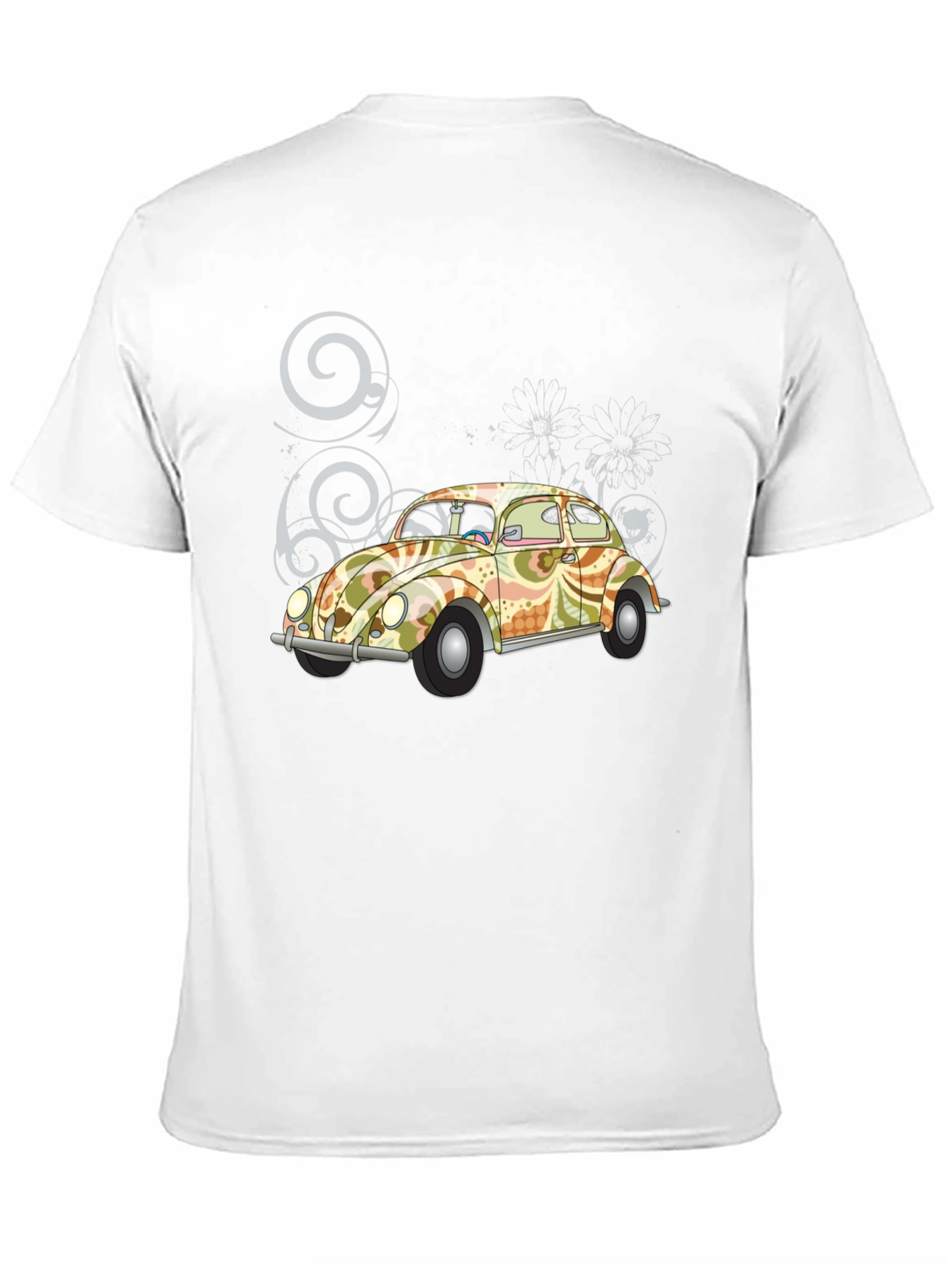 Retro VW Beetle Graphic Tee - Black Cotton T-Shirt