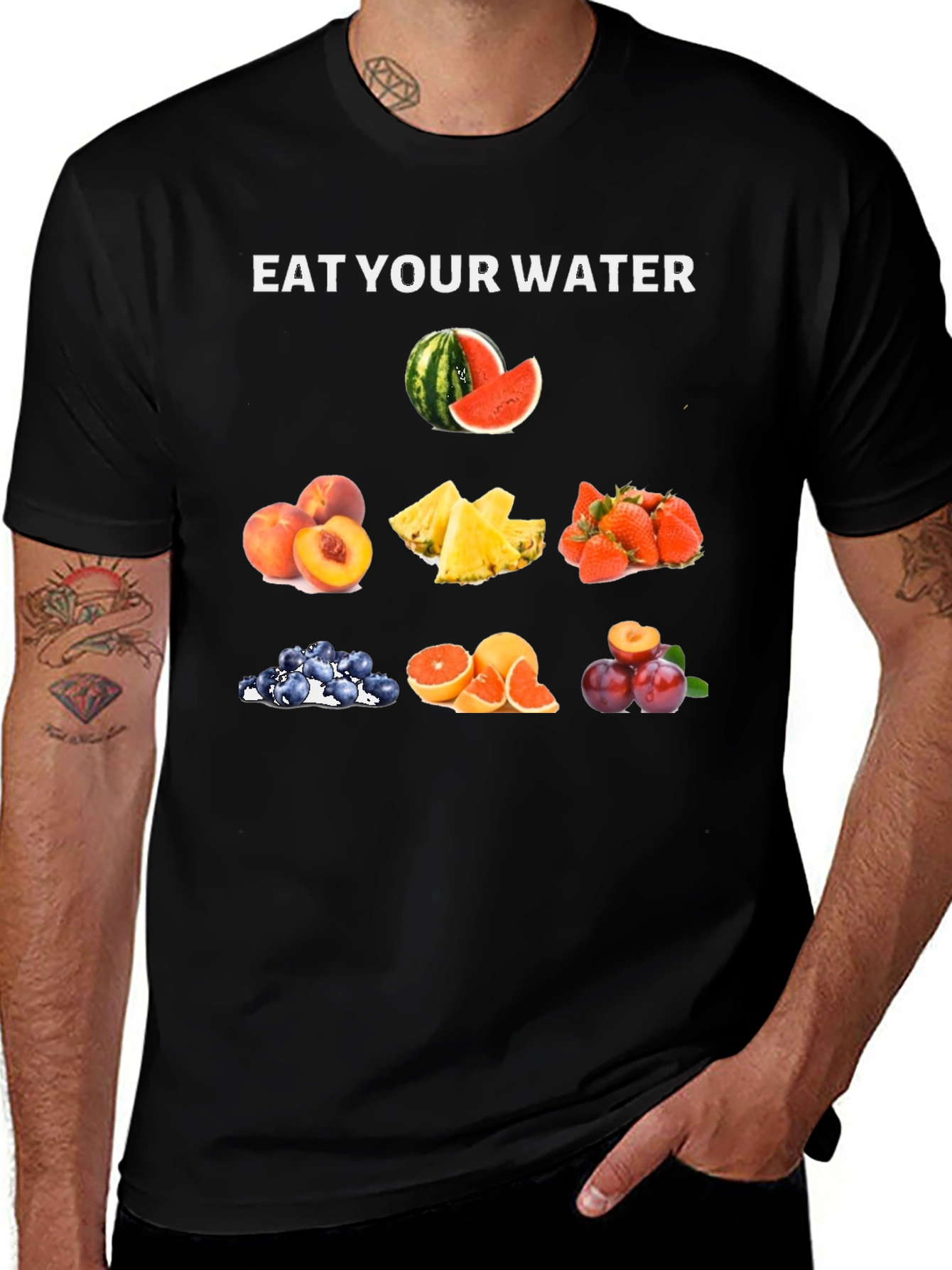 Eat Your Water Fruit T-Shirt - Hydration Fashion
