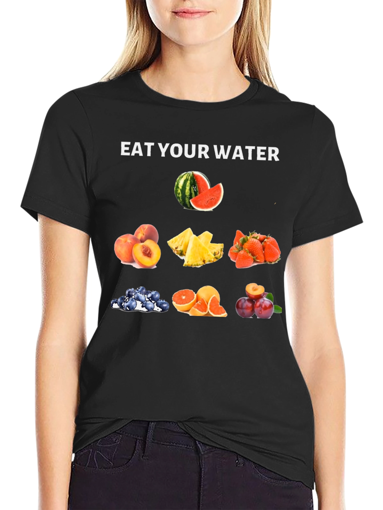 Eat Your Water Fruit T-Shirt - Hydration Fashion