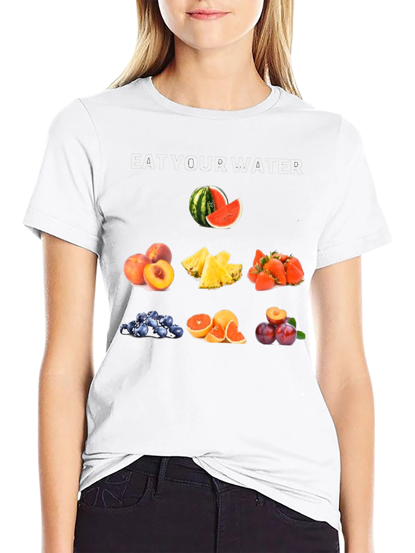 Eat Your Water Fruit T-Shirt - Hydration Fashion