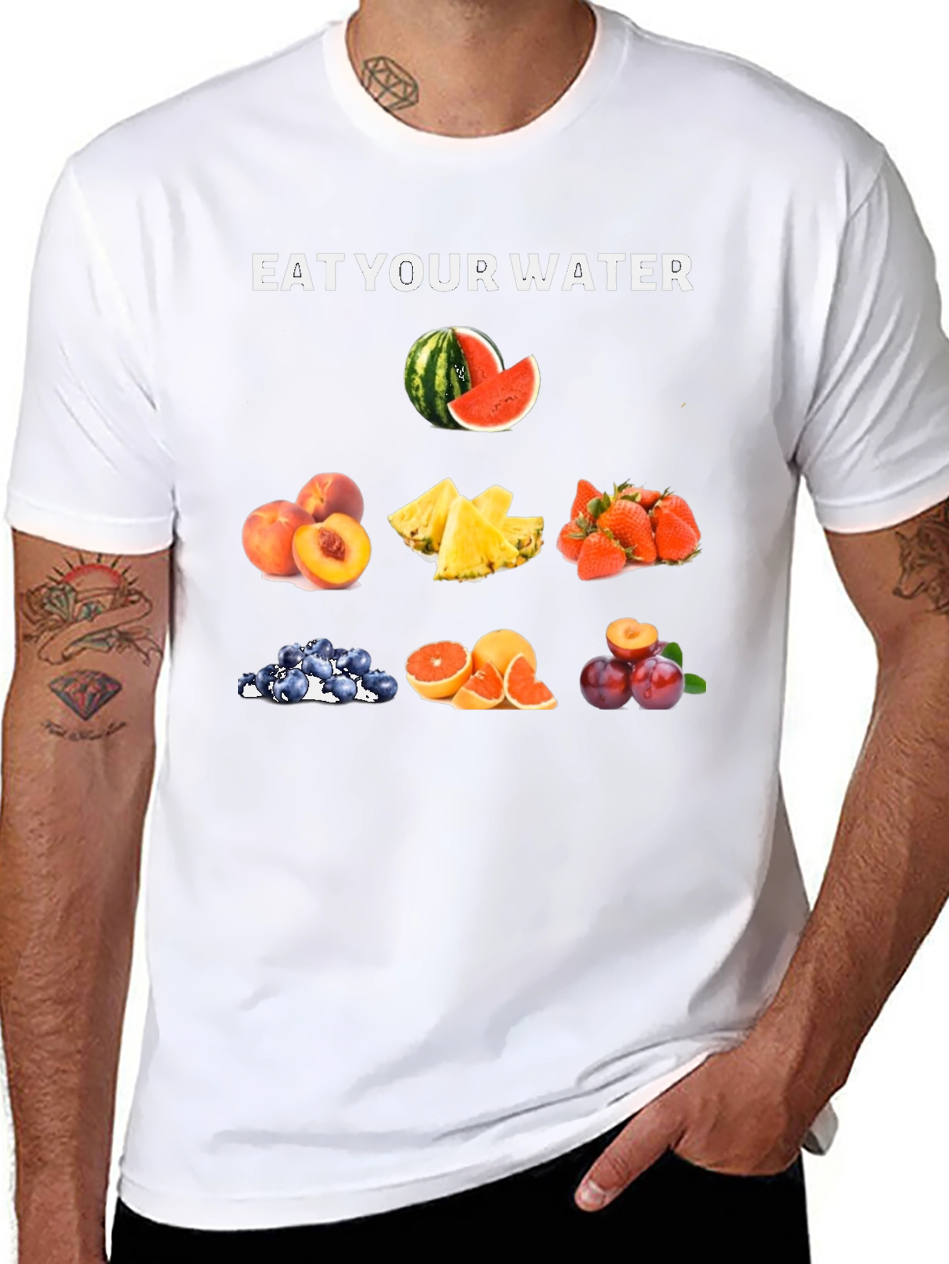Eat Your Water Fruit T-Shirt - Hydration Fashion