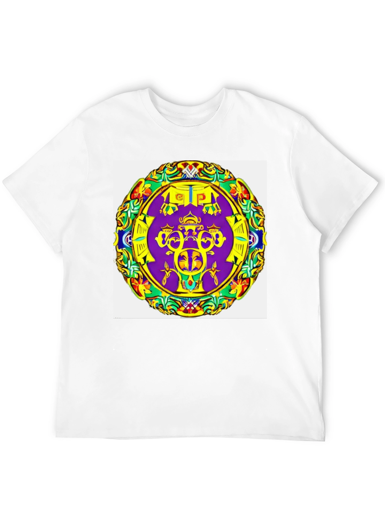 Abstract Mandala Graphic Tee - Black Cotton T-Shirt