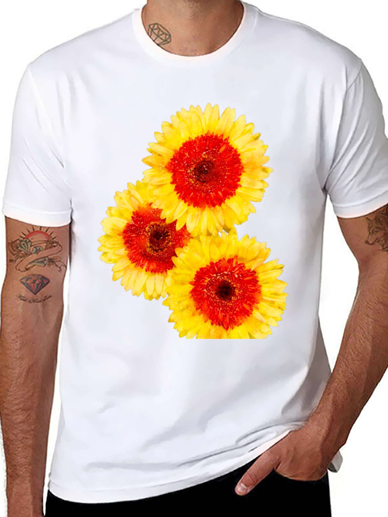 Floral Print Crew Neck Tee