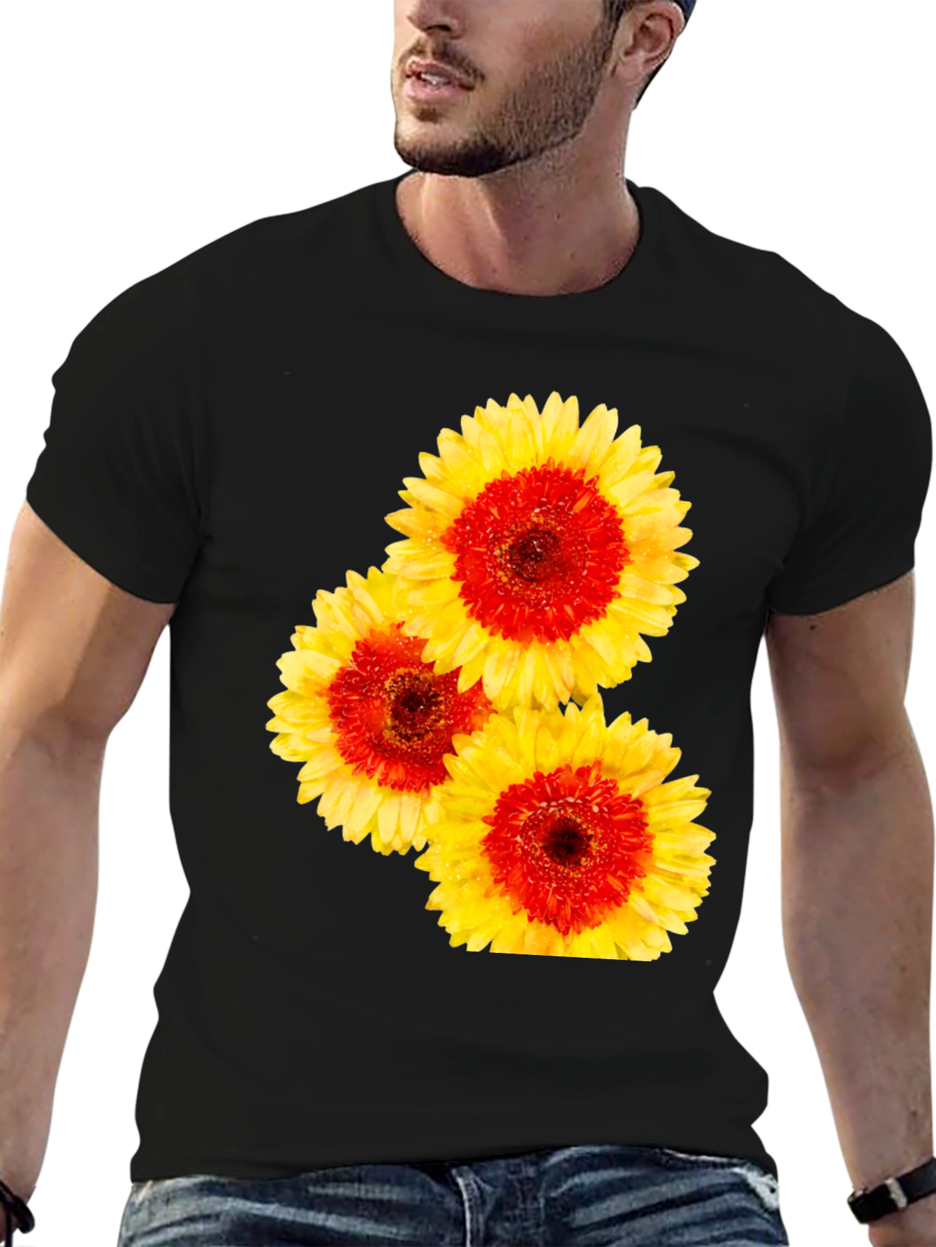 Floral Print Crew Neck Tee