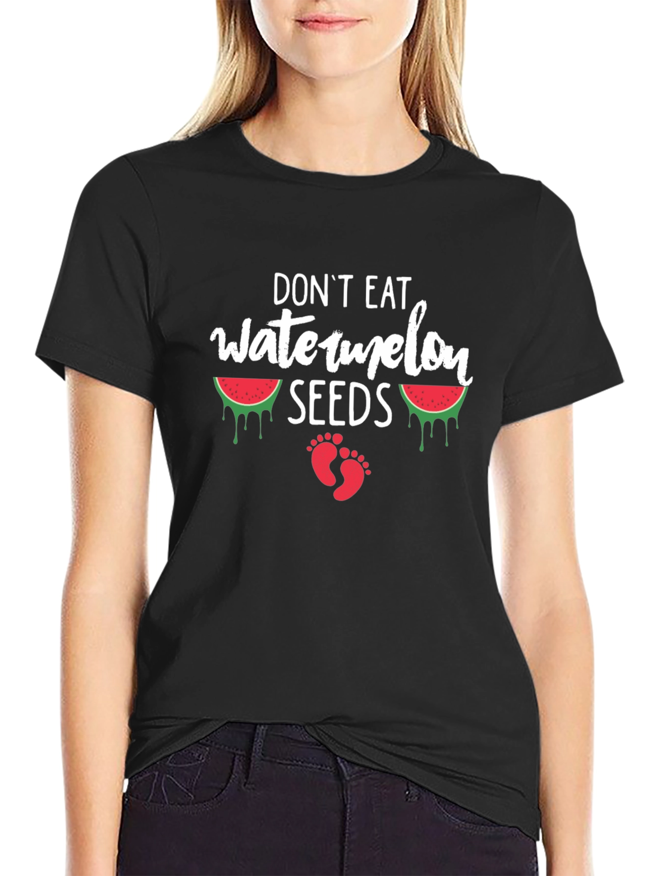 Dont Eat Watermelon Seeds T-Shirt Funny Pregnancy Tee