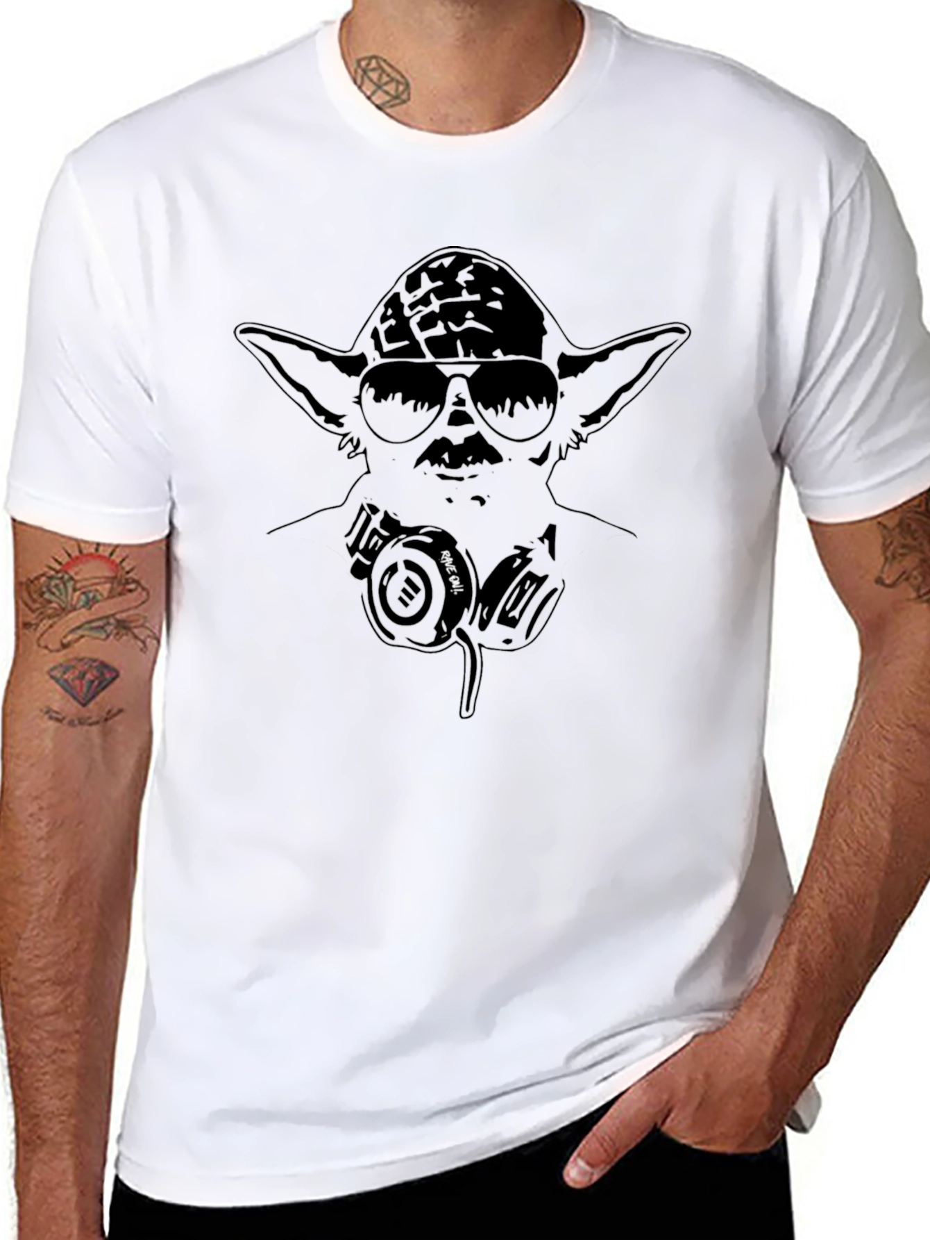 Cool Yoda DJ Black T-Shirt