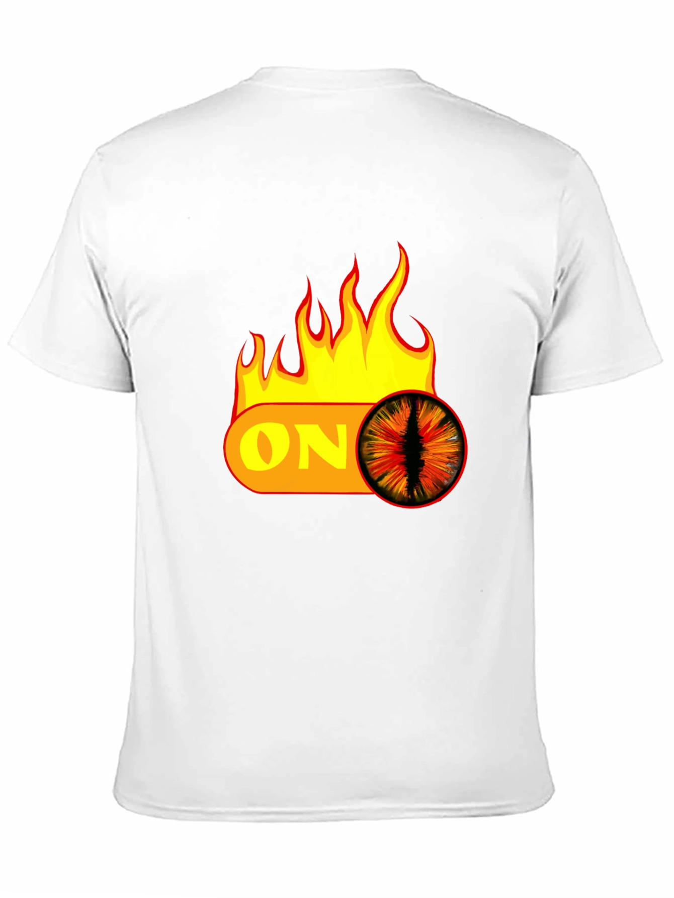 Fiery Eye ON Graphic Black T-Shirt