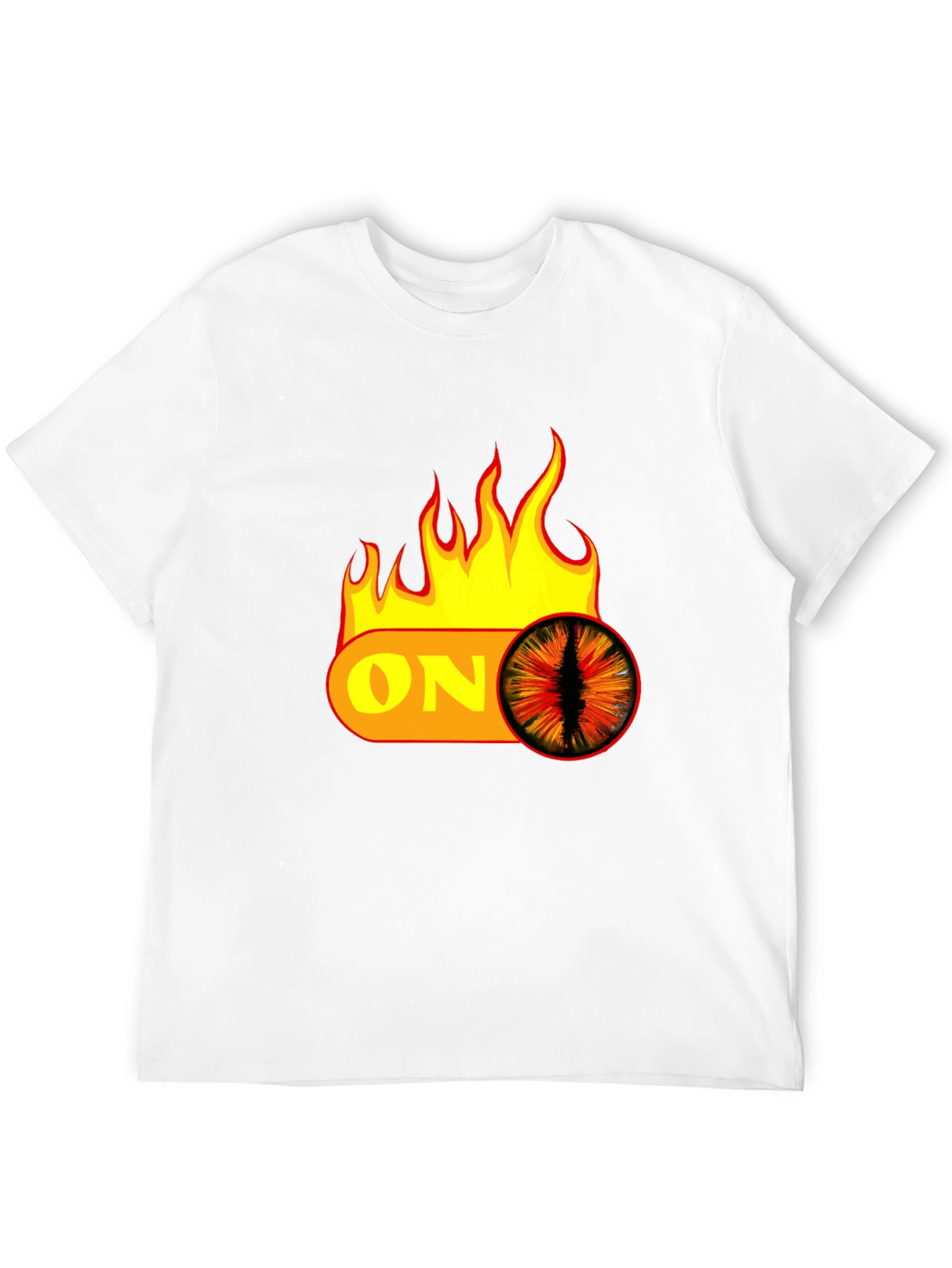 Fiery Eye ON Graphic Black T-Shirt