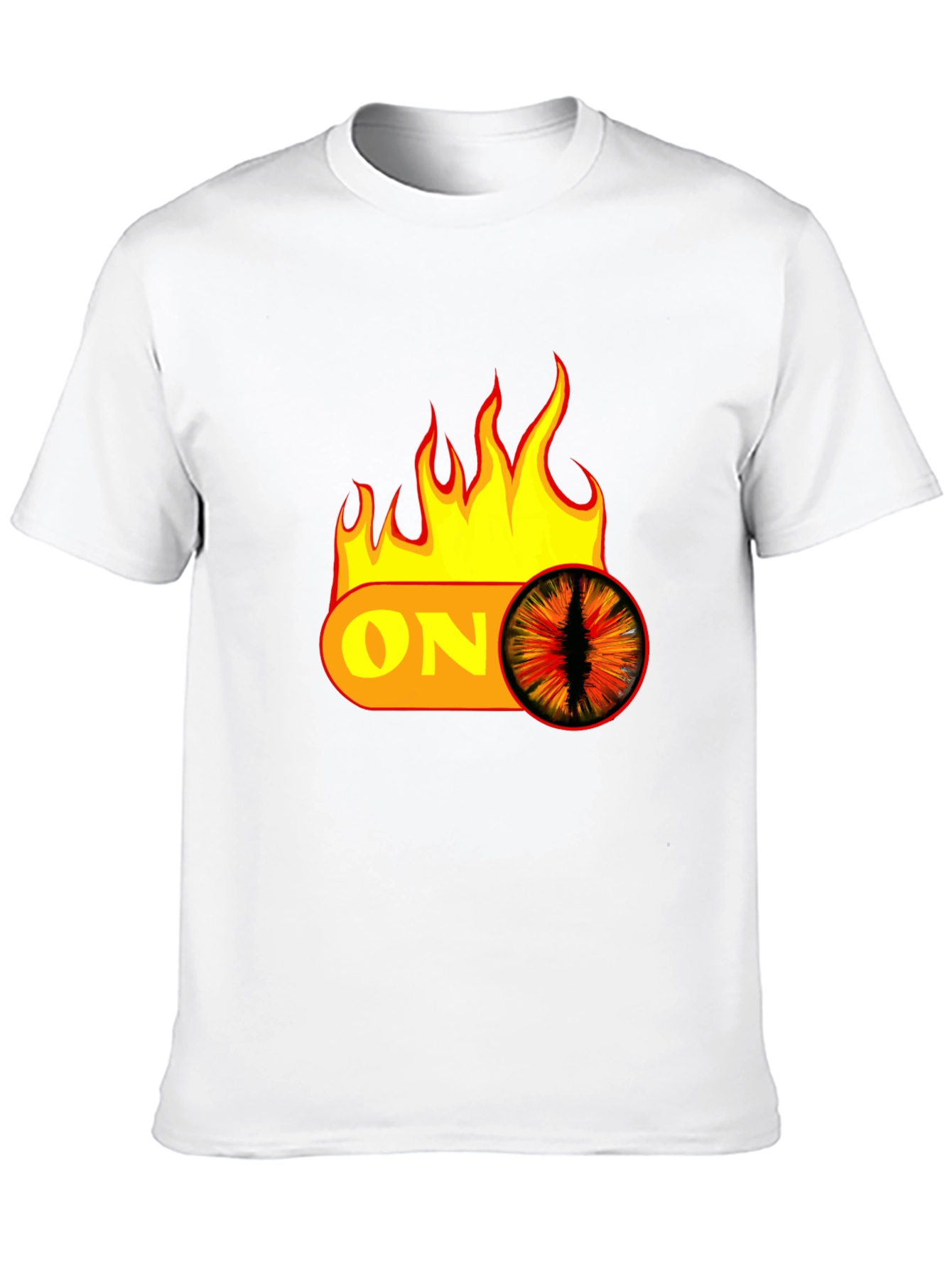Fiery Eye ON Graphic Black T-Shirt