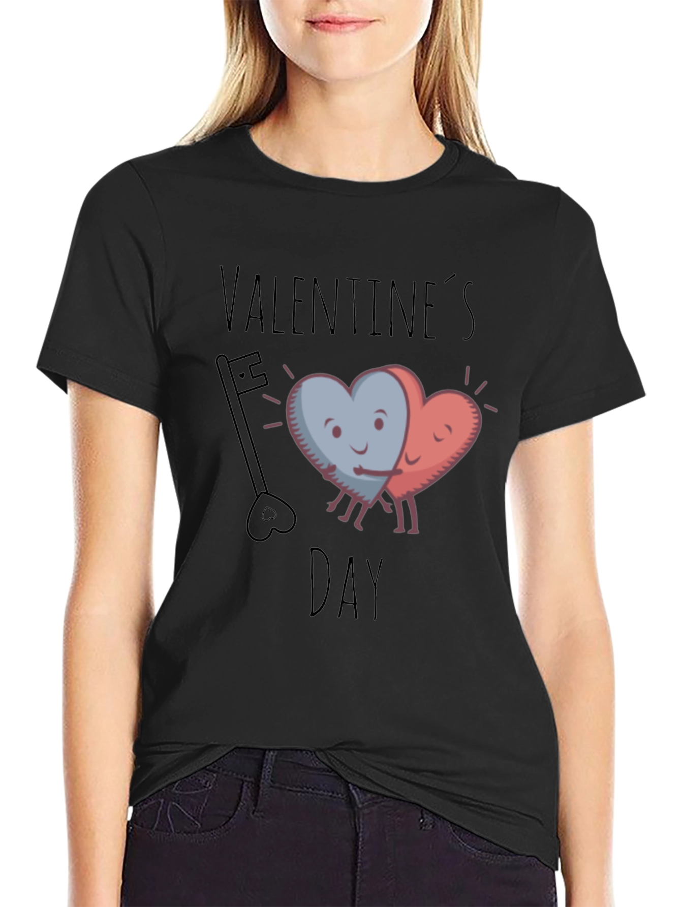 Valentines Day Heart Hug Graphic Tee