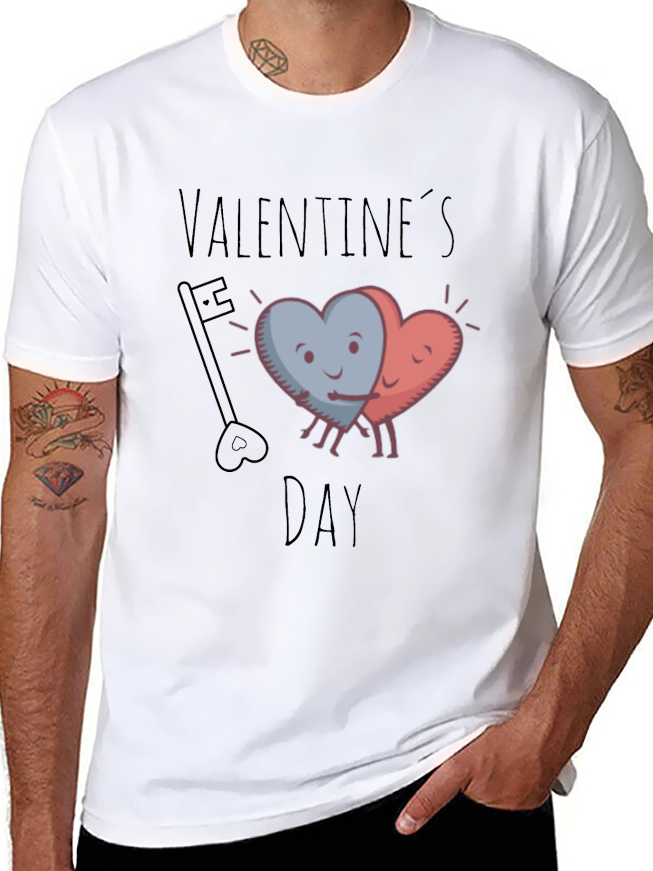Valentines Day Heart Hug Graphic Tee