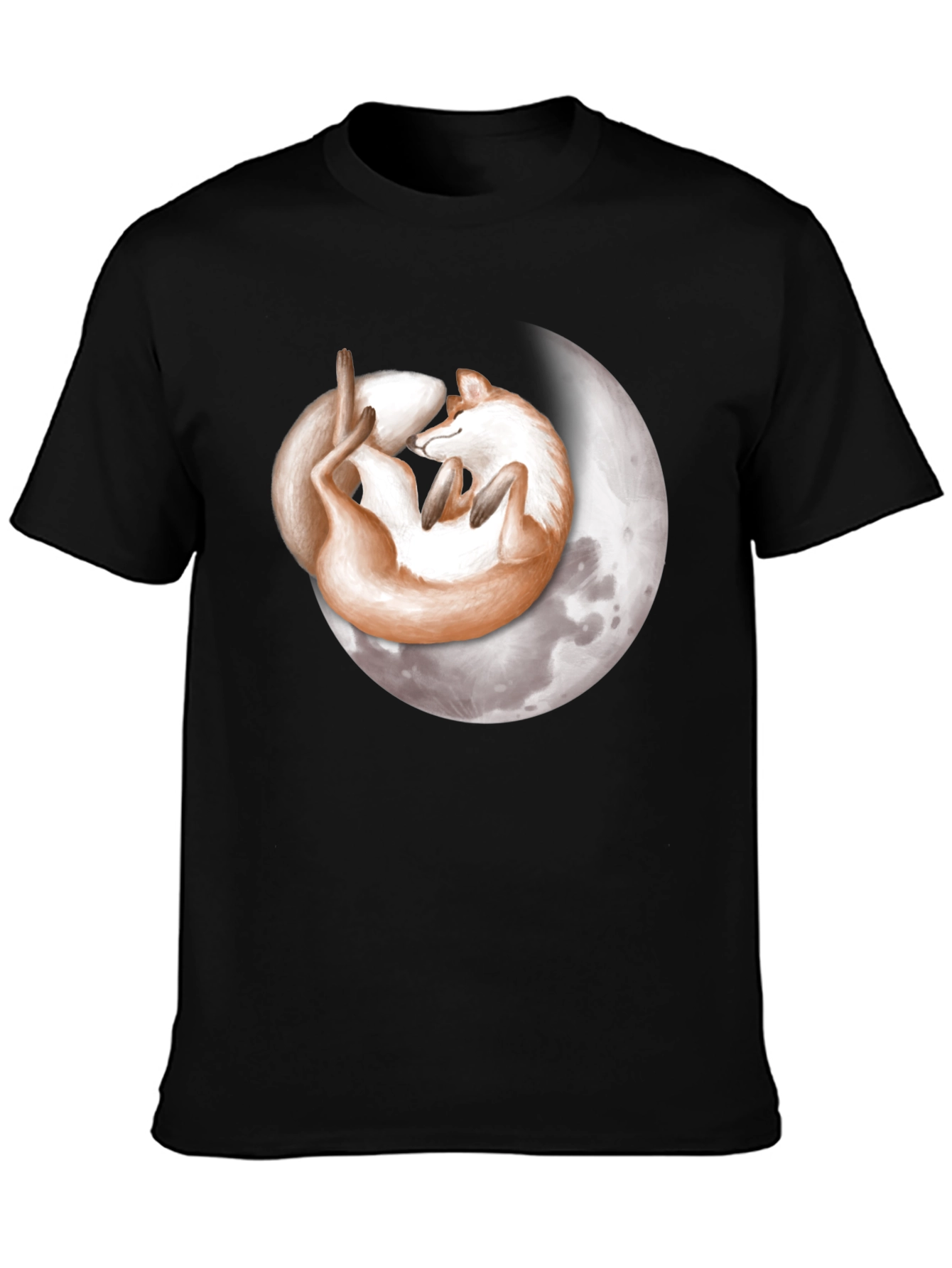Dreamy Fox Moon Graphic T-Shirt