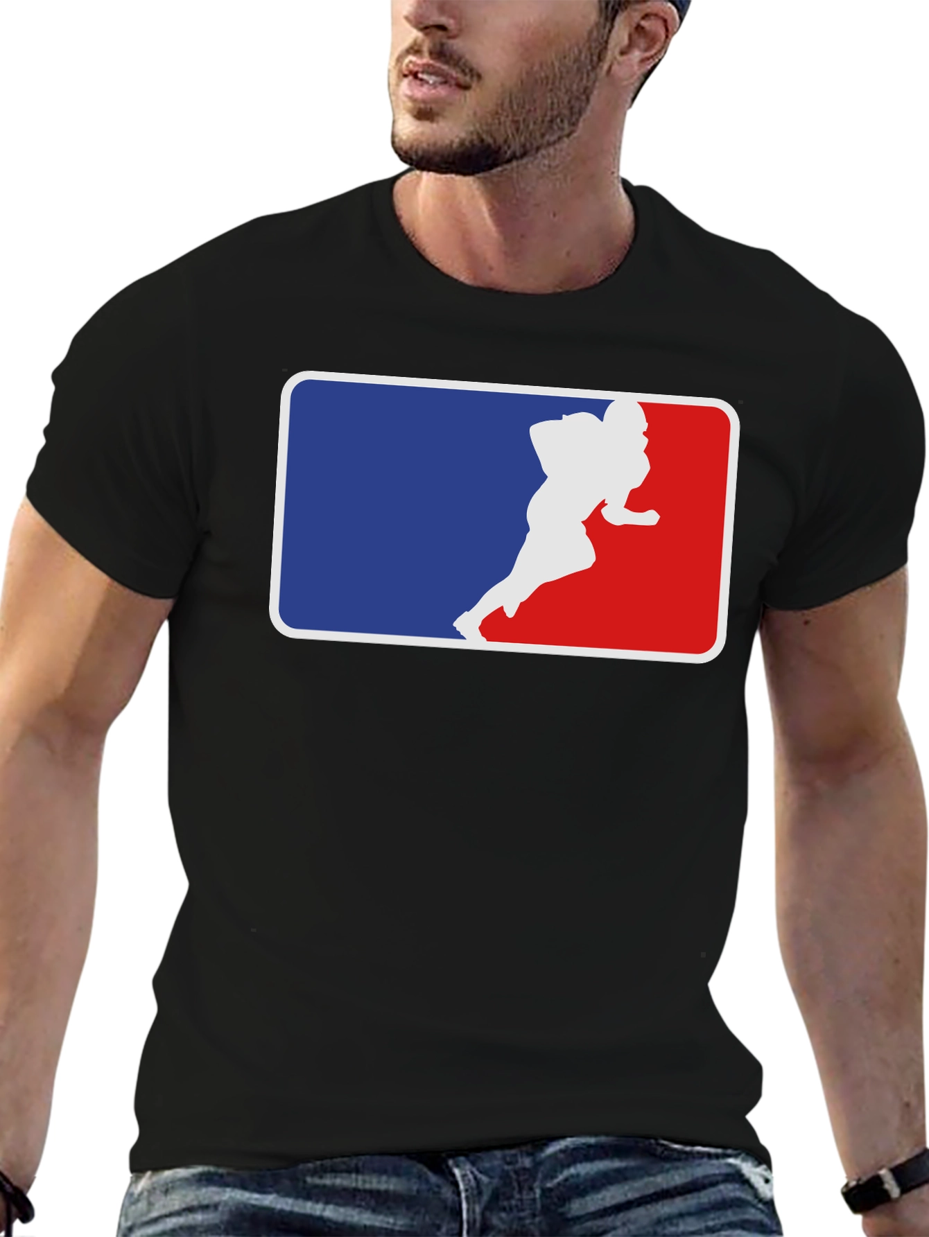 Football Player Silhouette Tee