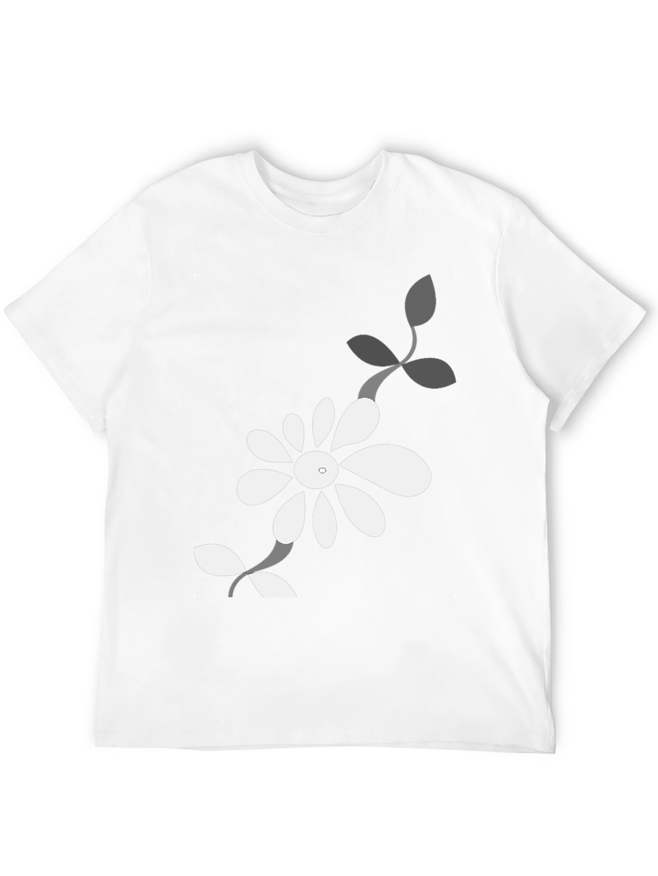 Black Floral Graphic Tee for Men
