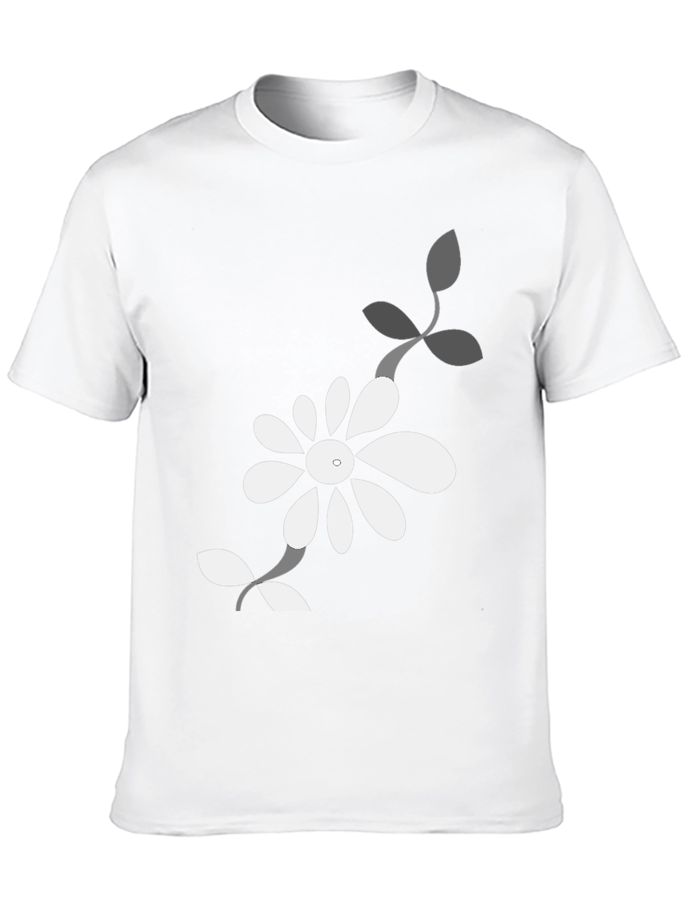 Black Floral Graphic Tee for Men