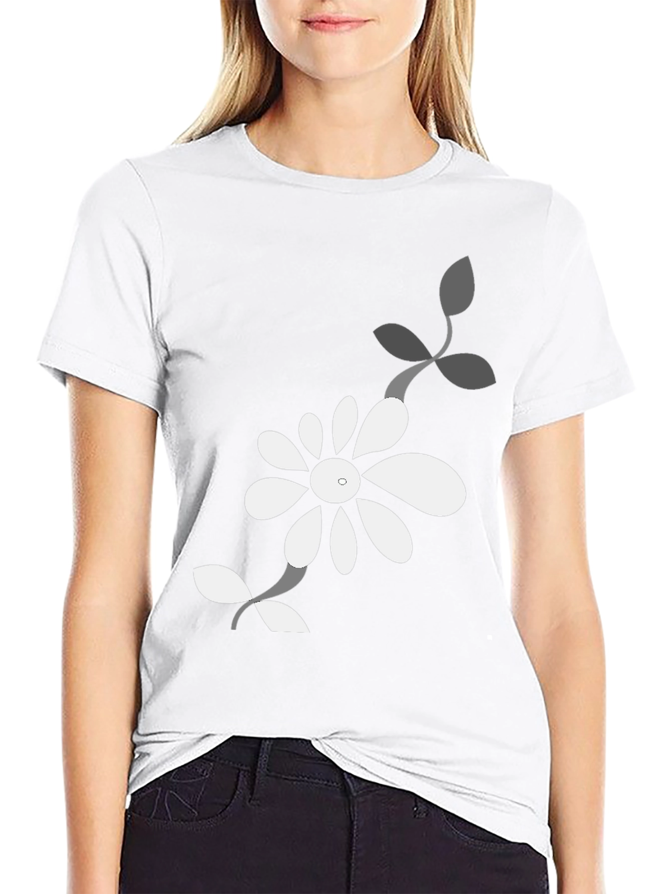 Black Floral Graphic Tee for Men