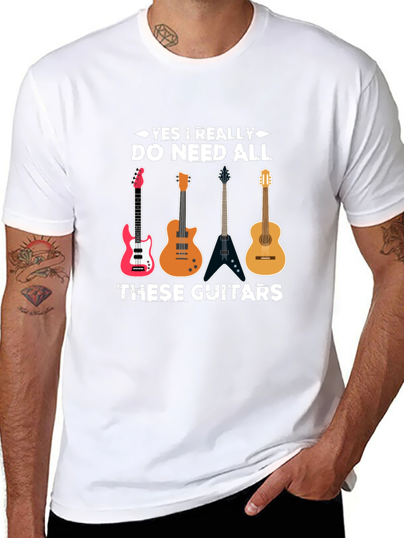 Guitar Lover T-Shirt: Yes I Need All These Guitars