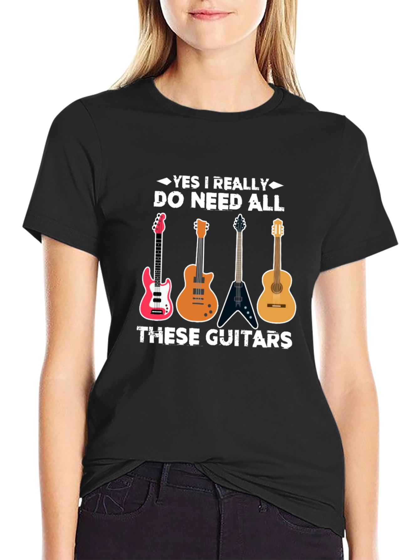 Guitar Lover T-Shirt: Yes I Need All These Guitars