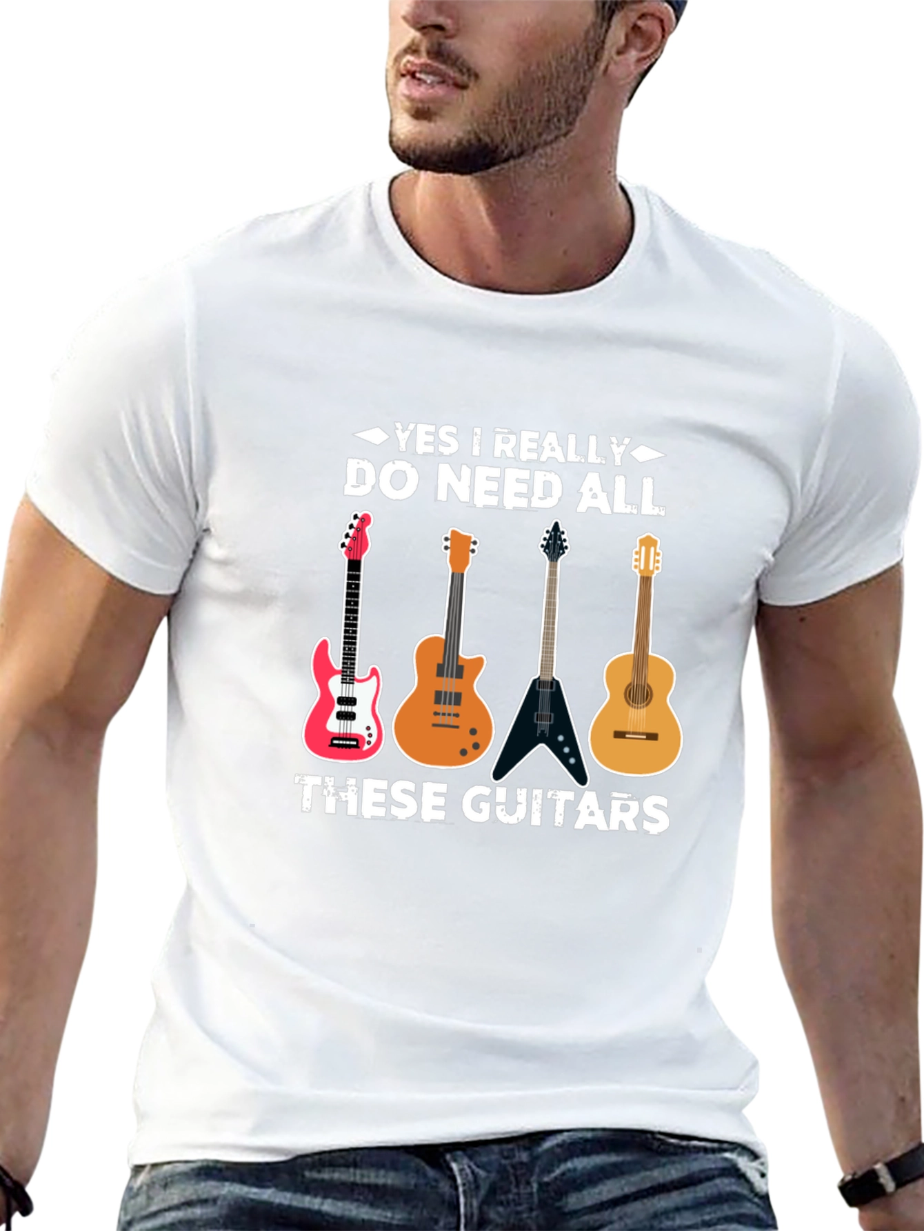 Guitar Lover T-Shirt: Yes I Need All These Guitars