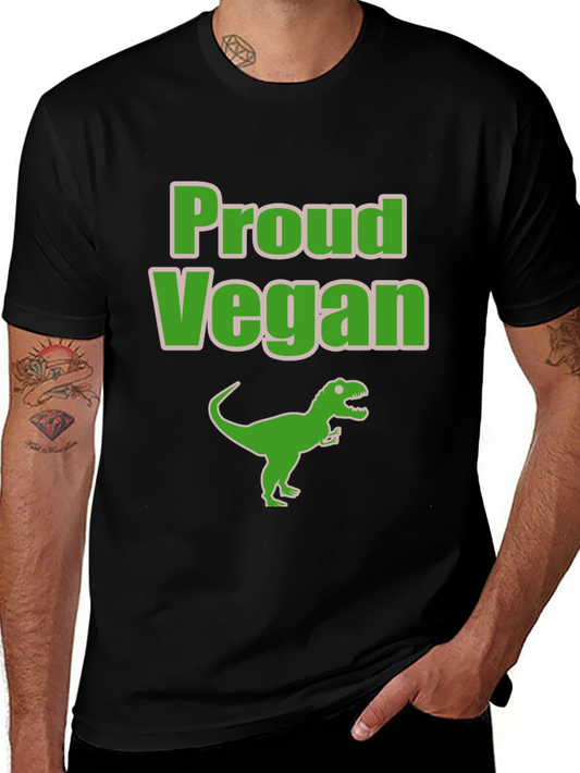 Proud Vegan Dinosaur T-Shirt - Black
