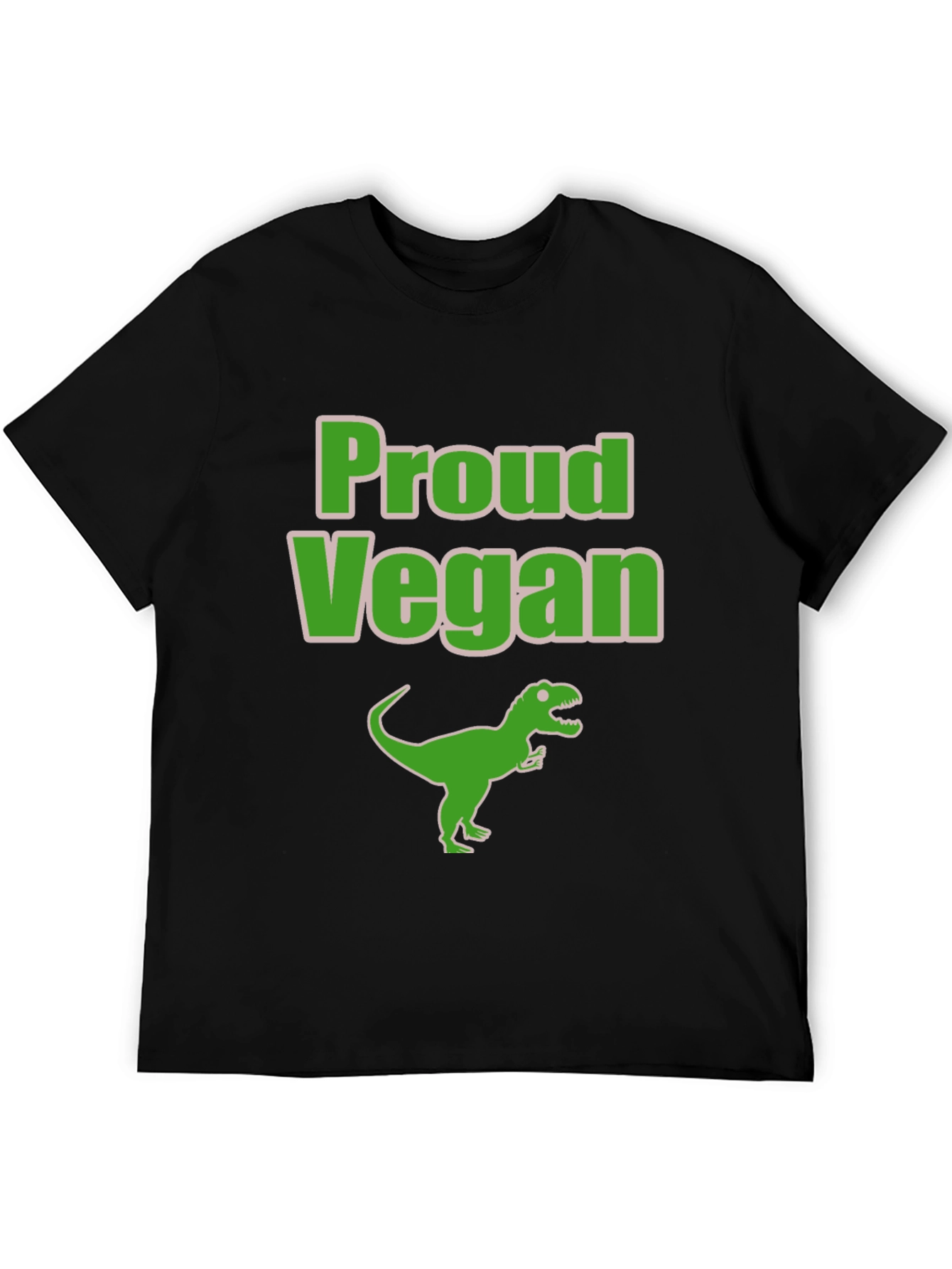 Proud Vegan Dinosaur T-Shirt - Black