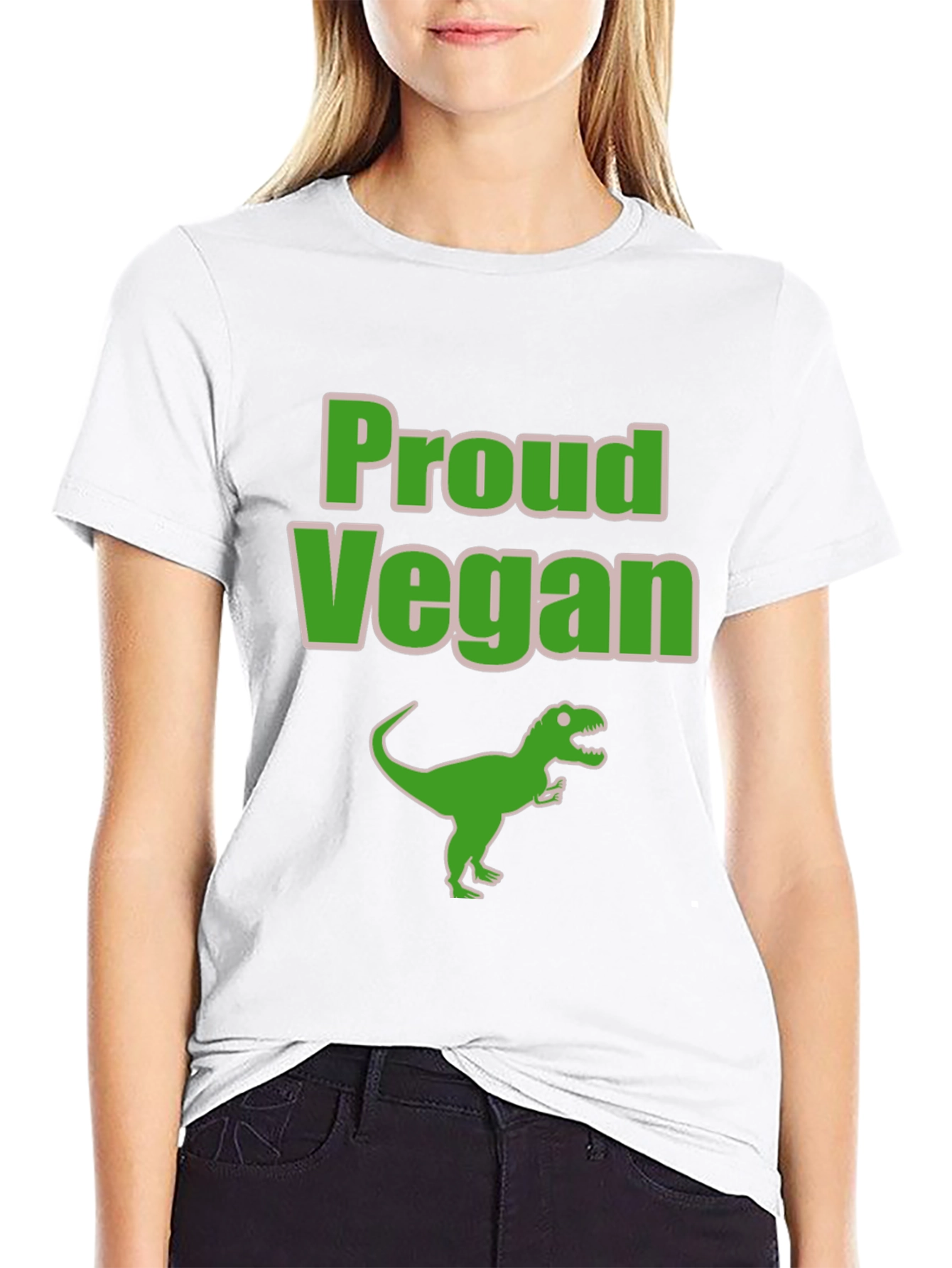 Proud Vegan Dinosaur T-Shirt - Black