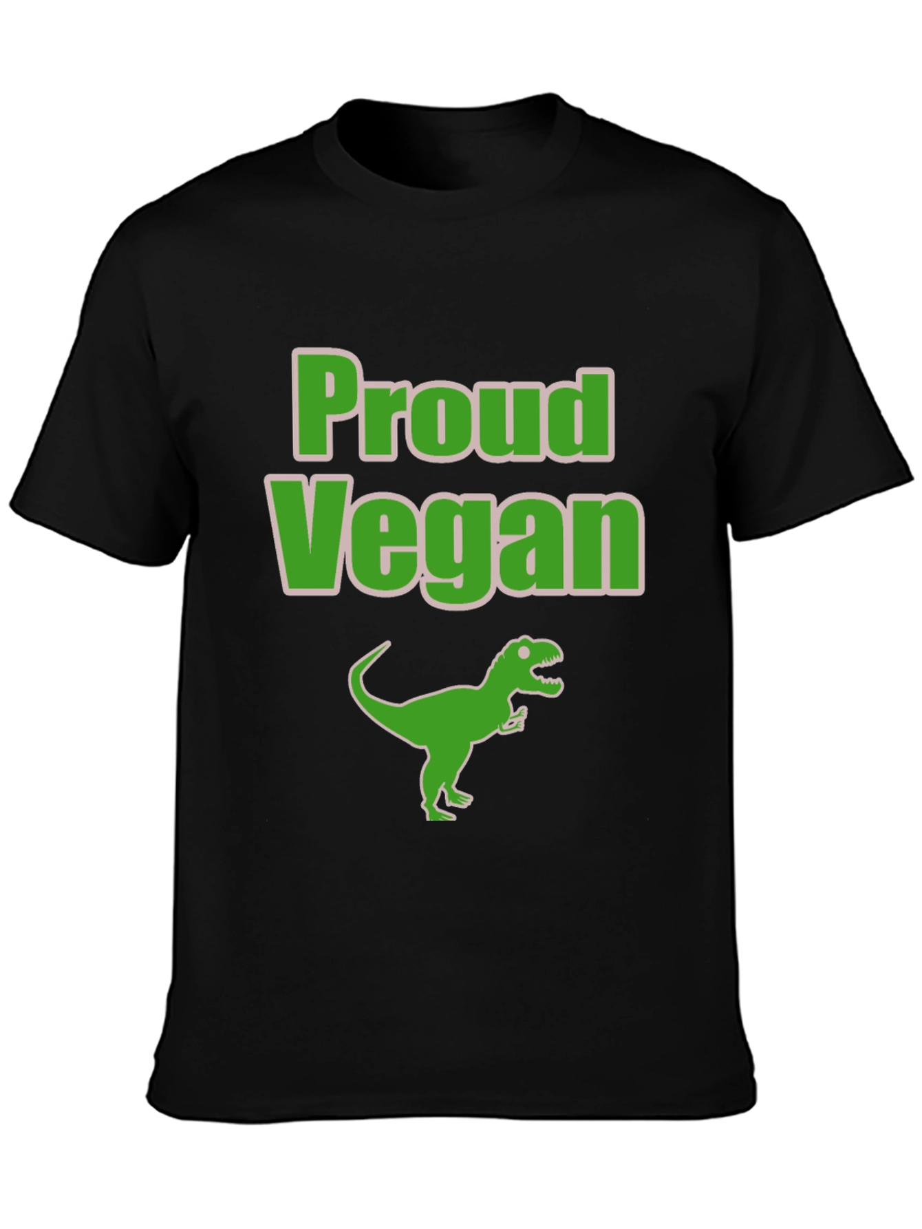 Proud Vegan Dinosaur T-Shirt - Black