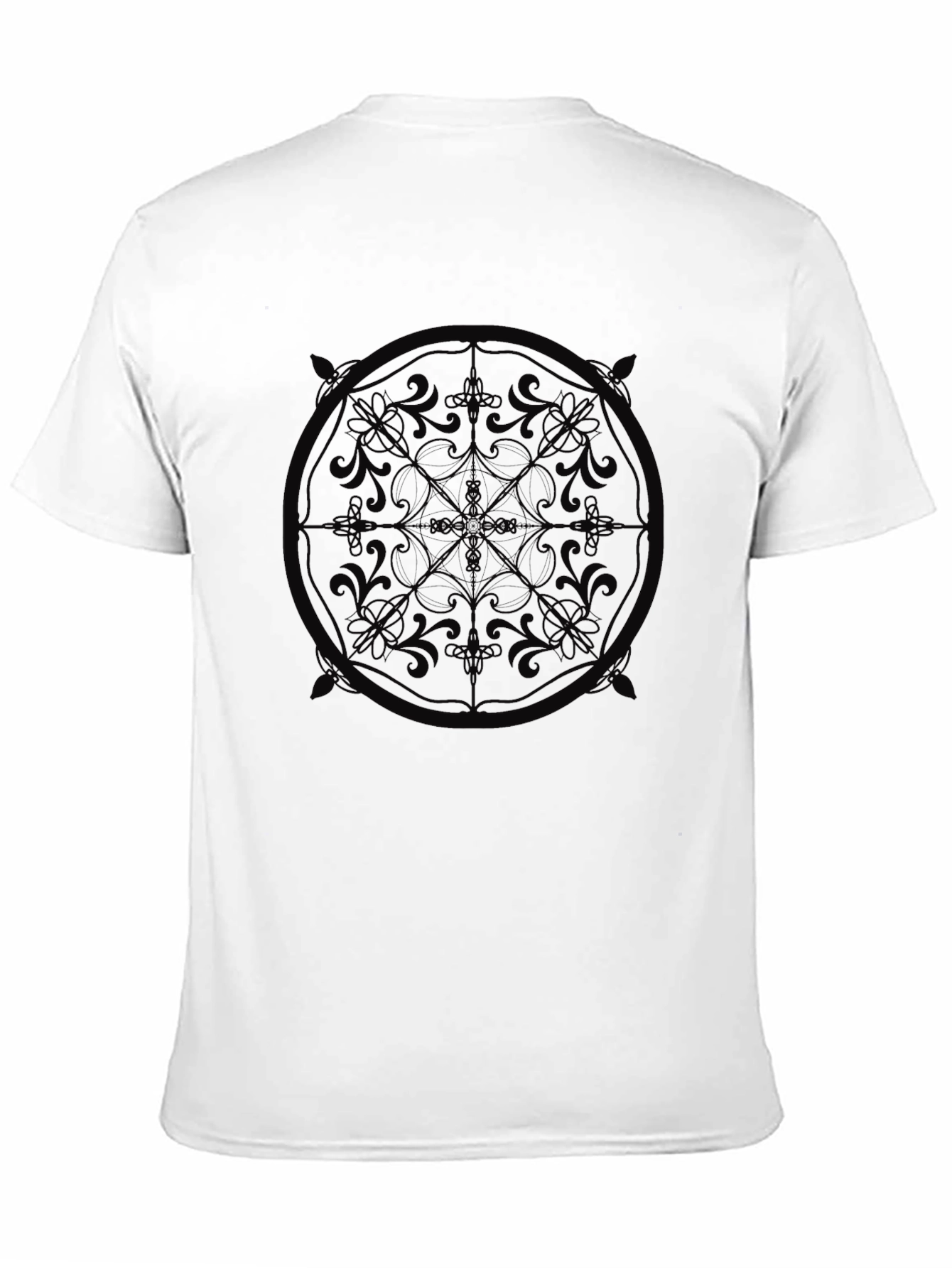 Black Graphic Tee - Floral Mandala Print